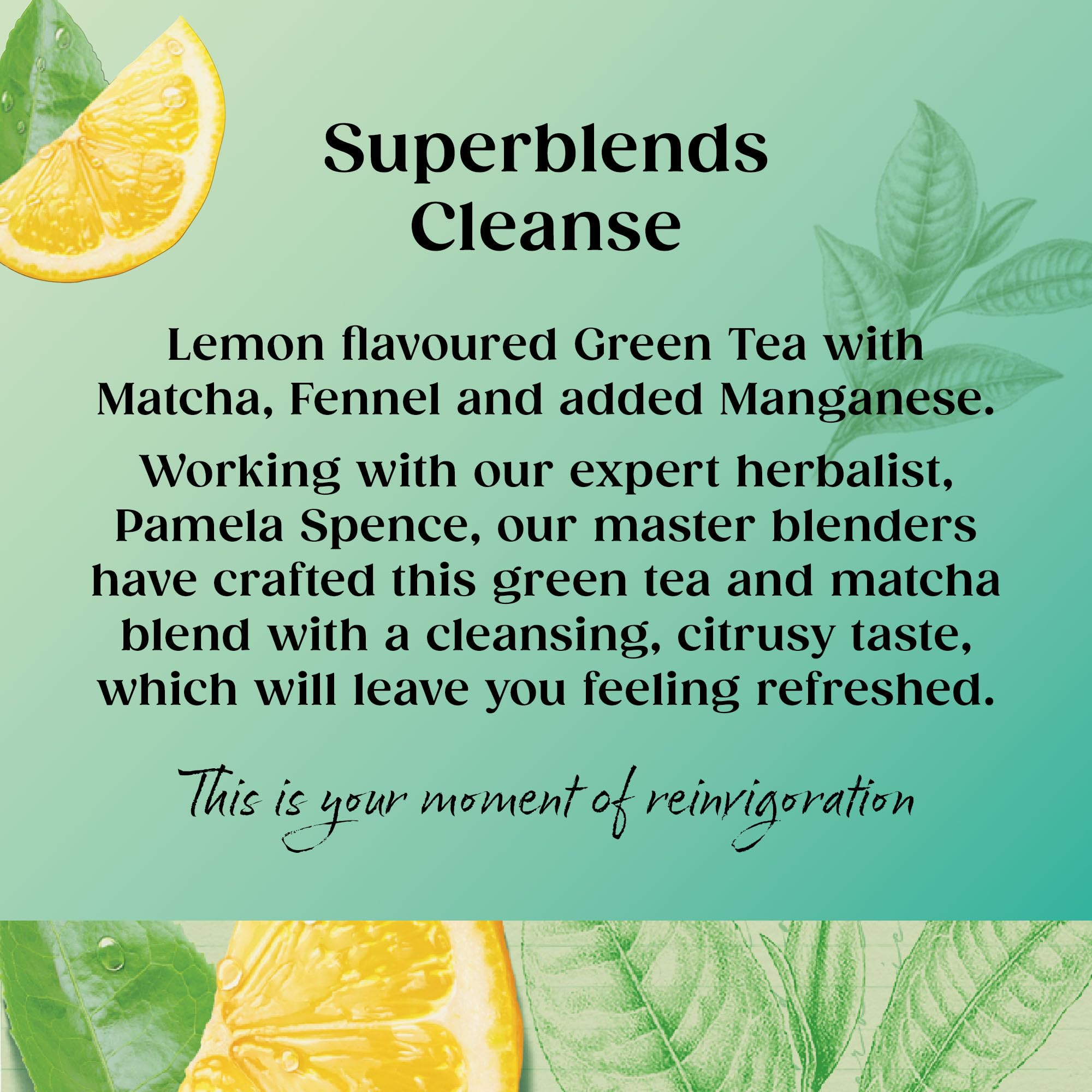 Twinings Superblends Cleanse Tea - Green Tea Herbal Infusion with Matcha, Lemon & Fennel Seeds, 20 Biodegradable Tea Bags 6