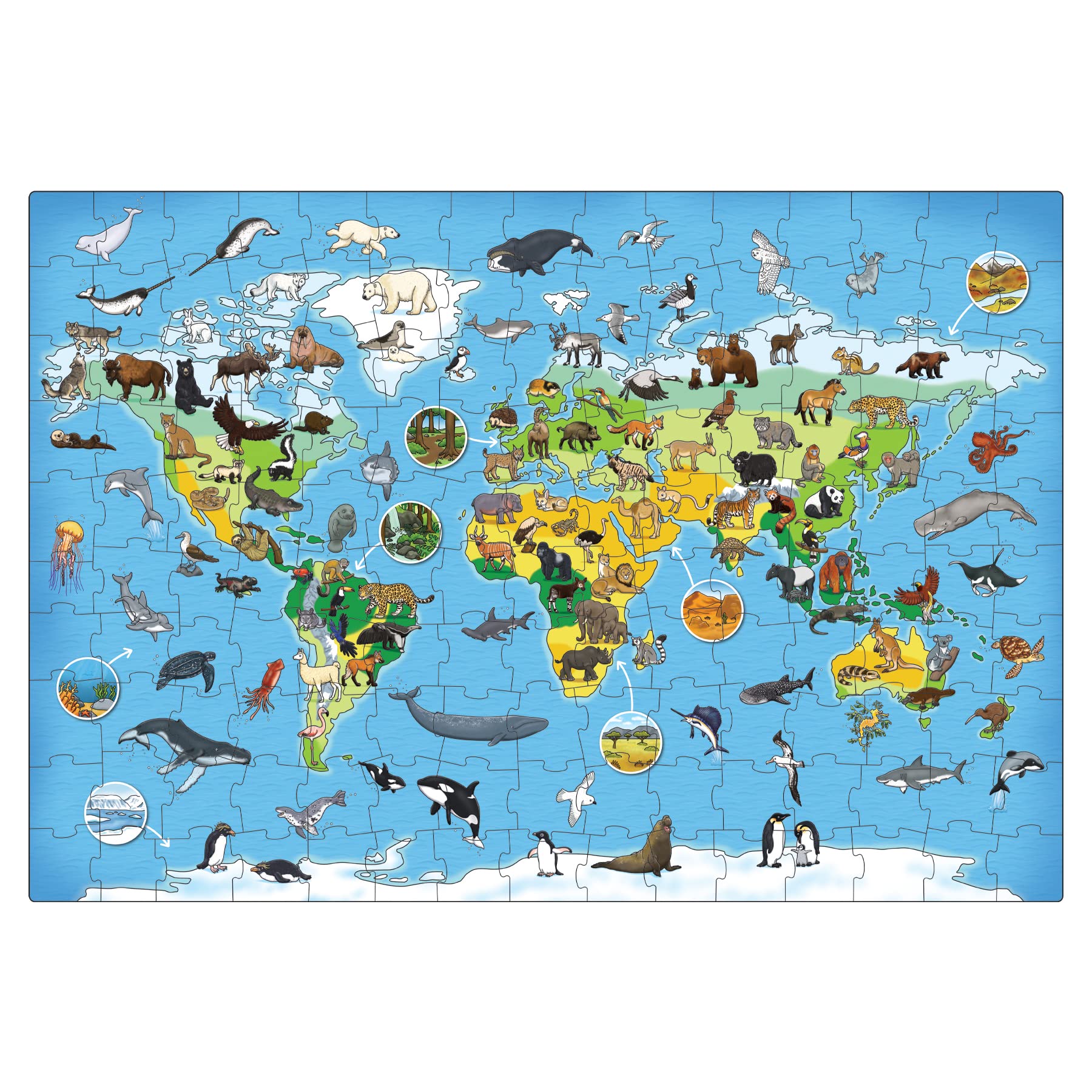 Orchard Toys Animal World Jigsaw Puzzle - 150 Pieces, Includes Poster & Fact Book | Ages 6+