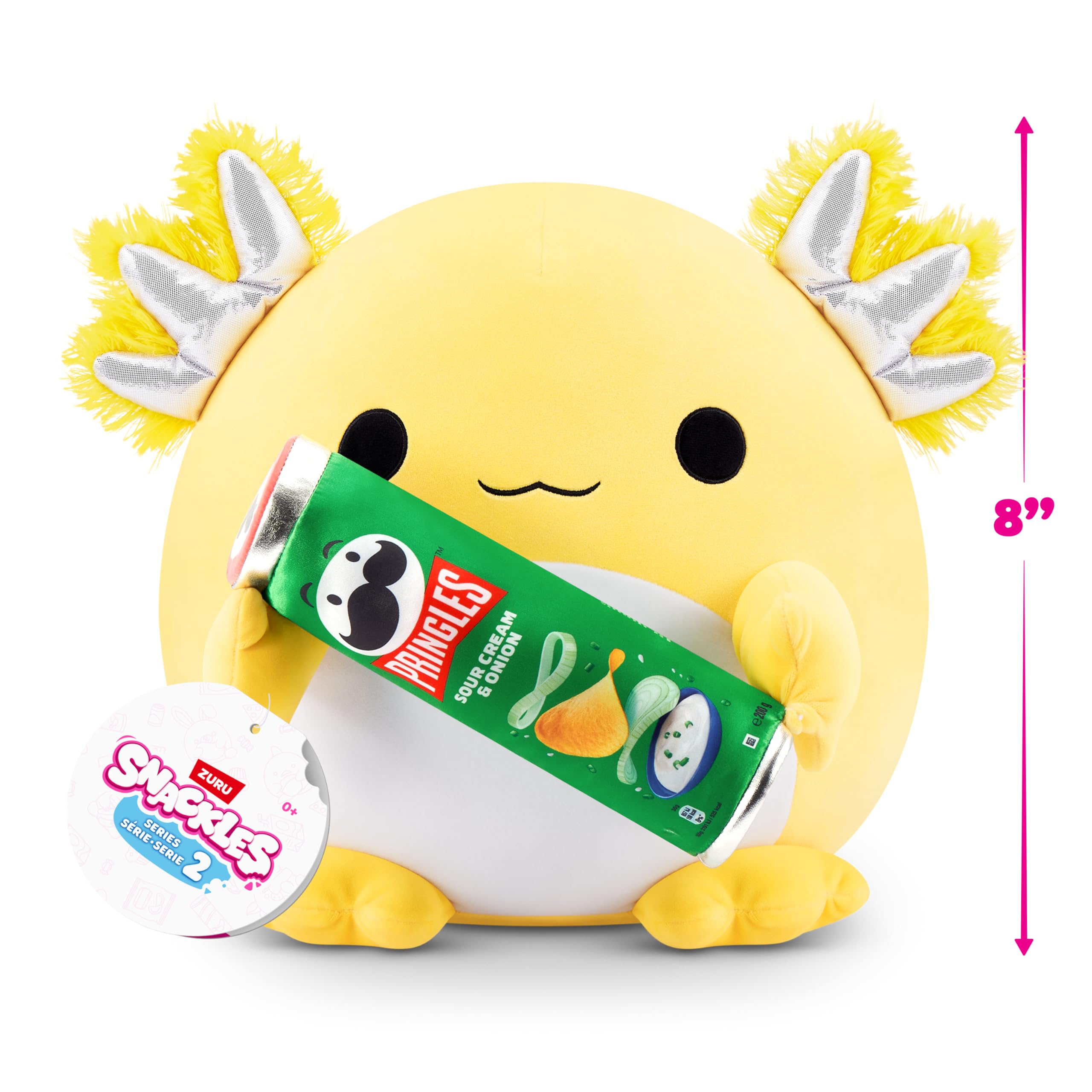 Snackles Series 2 Wave 2 - Axolotl Cuddly Squishy Plush with Pringles Snack, 20 cm 6