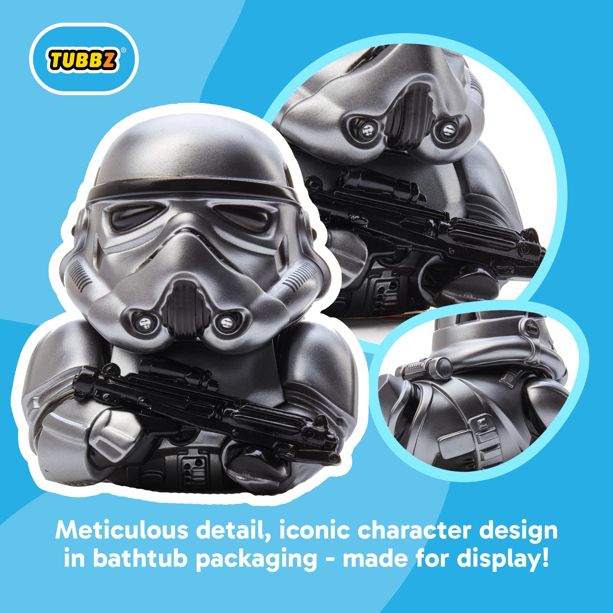 TUBBZ Original Stormtrooper - Glimmer Cosplaying Rubber Duck Collectible Figure | Approx 9cm Tall