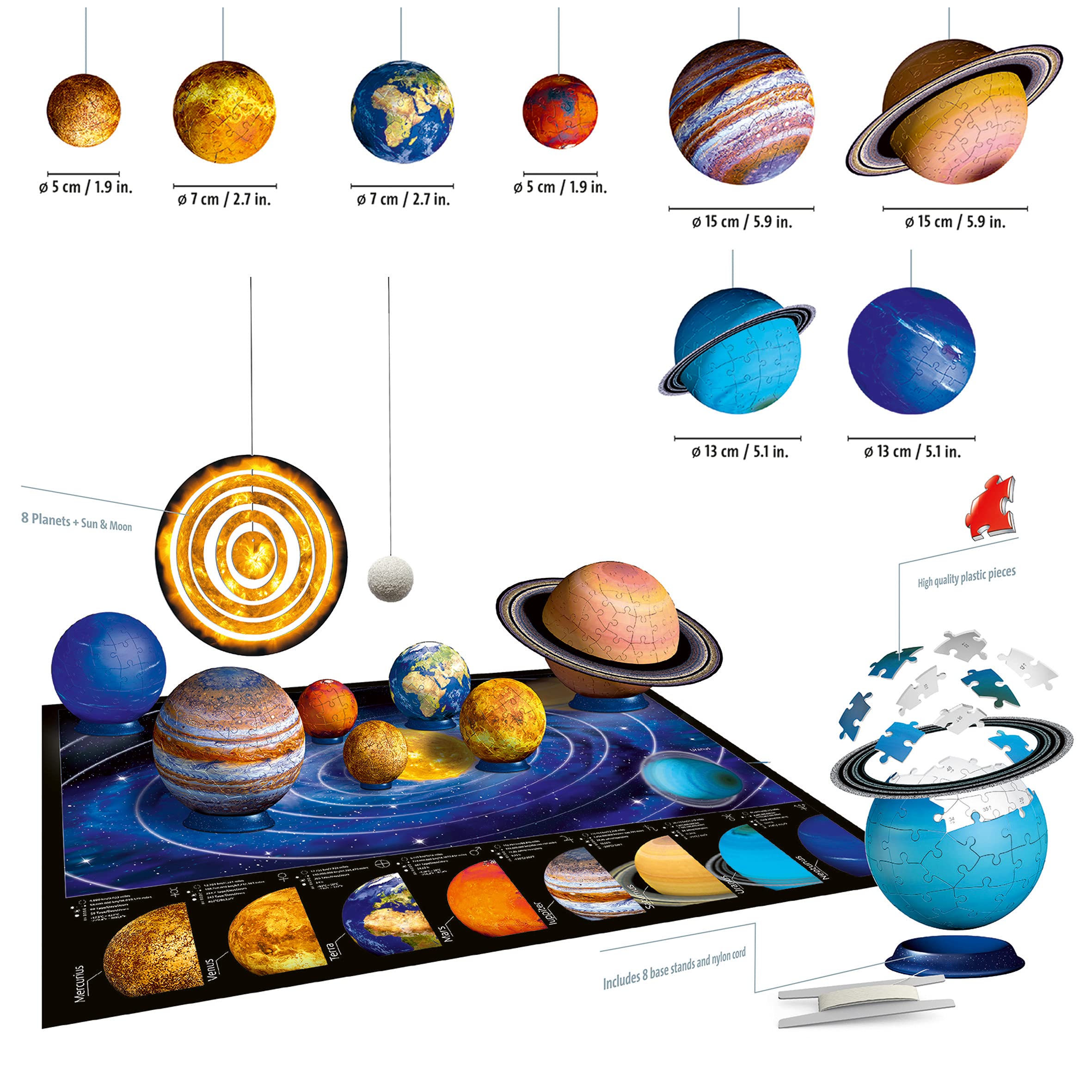 Ravensburger Planetary Solar System 3D Puzzle Set - 522pc Educational Toy for Ages 7+ 6