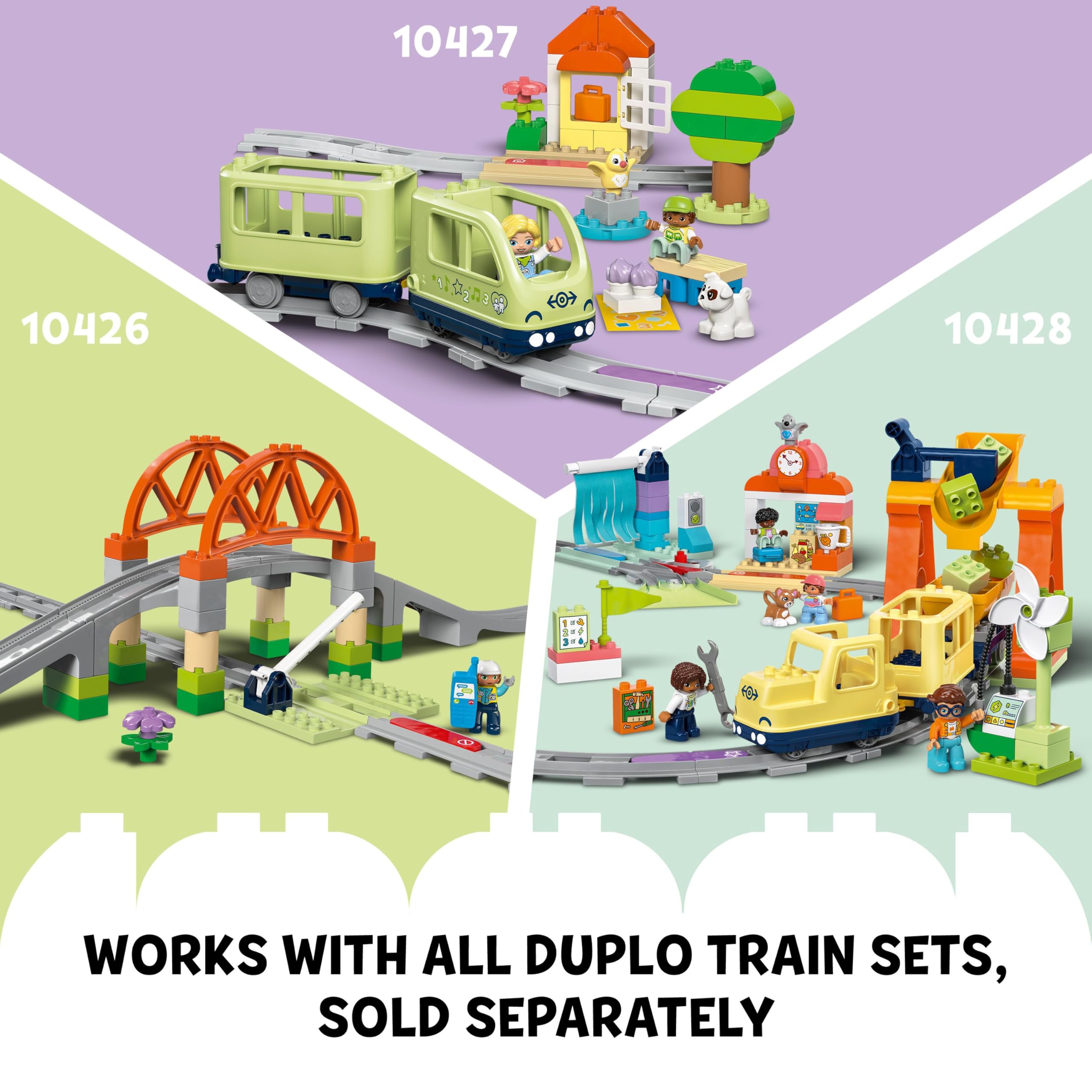 LEGO DUPLO Town Train Tunnel and Tracks Expansion Set 10425 | Ages 2+ | 10 Track Pieces 6