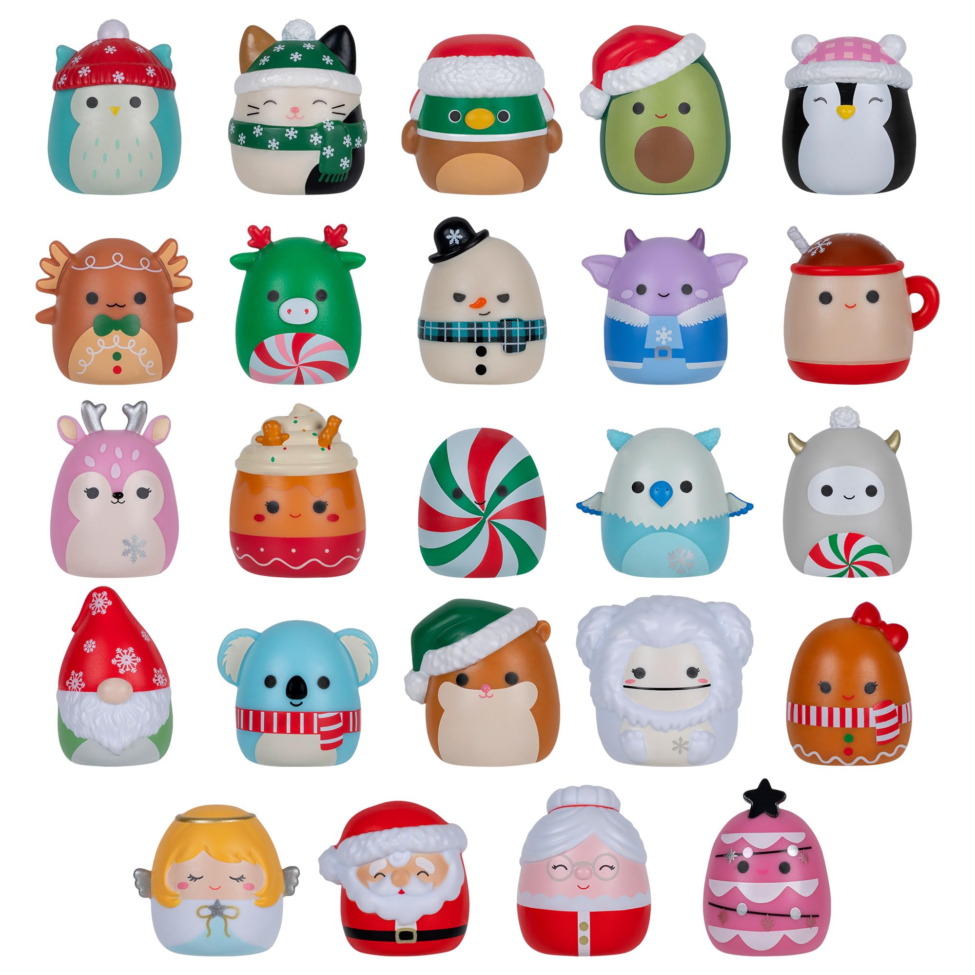 Squish-a-longs Holiday Advent Calendar 24 Day Countdown - 24 Mini-Squish Collectibles with Ring Accessory (Wave 3) 9