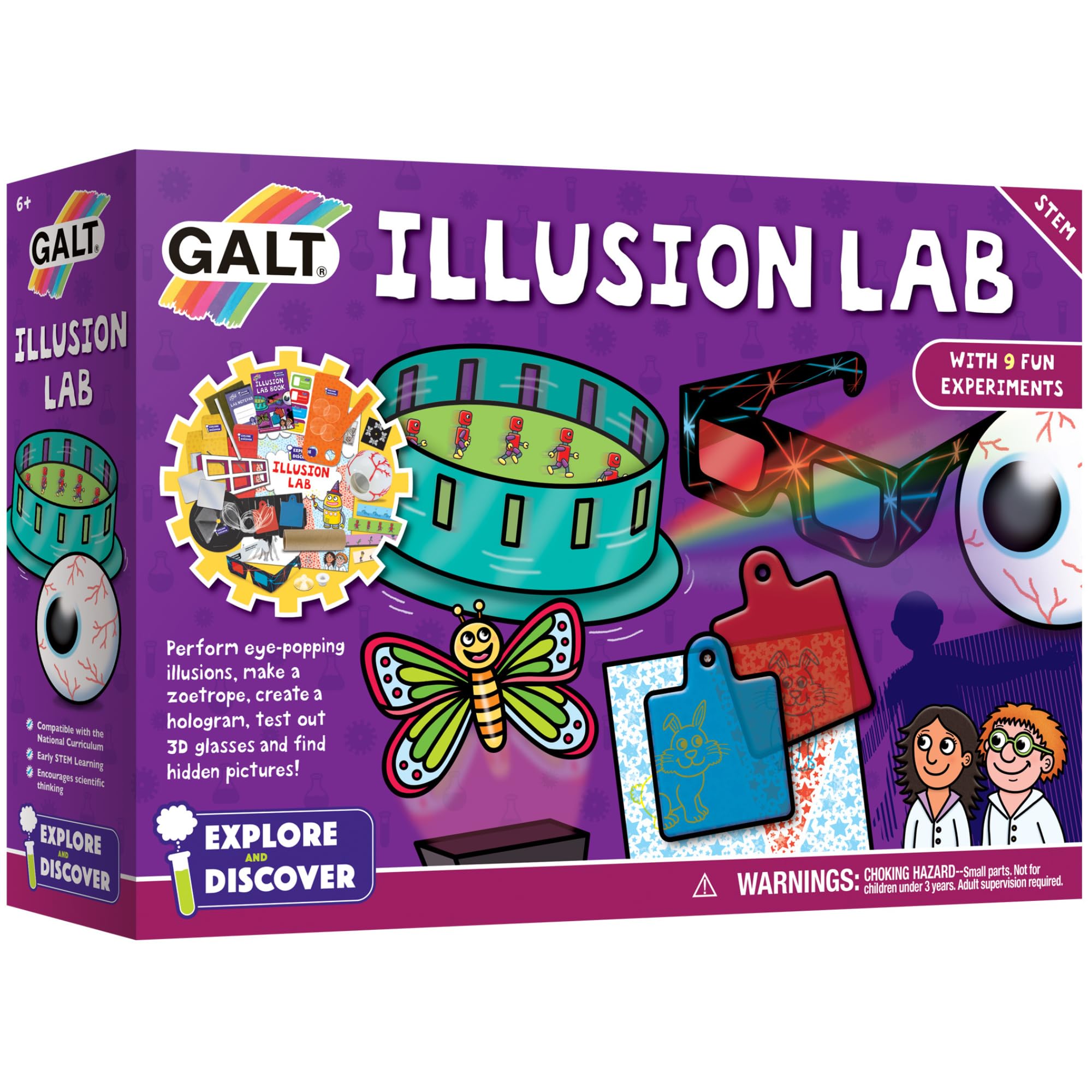 Galt Illusion Lab - 9 Fun Science Experiments for Kids Ages 6+