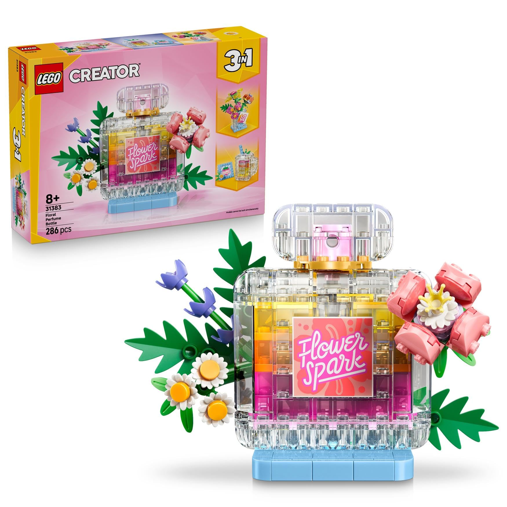 LEGO Creator 3 in 1 Floral Decor Perfume Bottle Building Set 31383 for Ages 8+