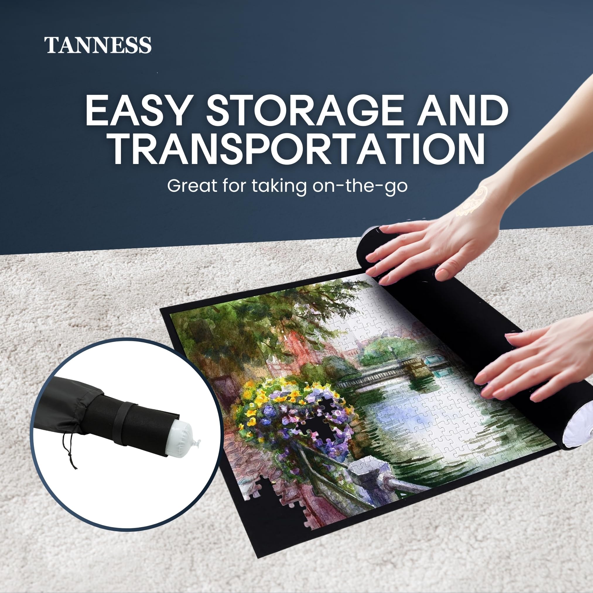 TANNESS Giant Jigsaw Board - Puzzle Roll Mat for 1500 Pieces with Storage Bag 7