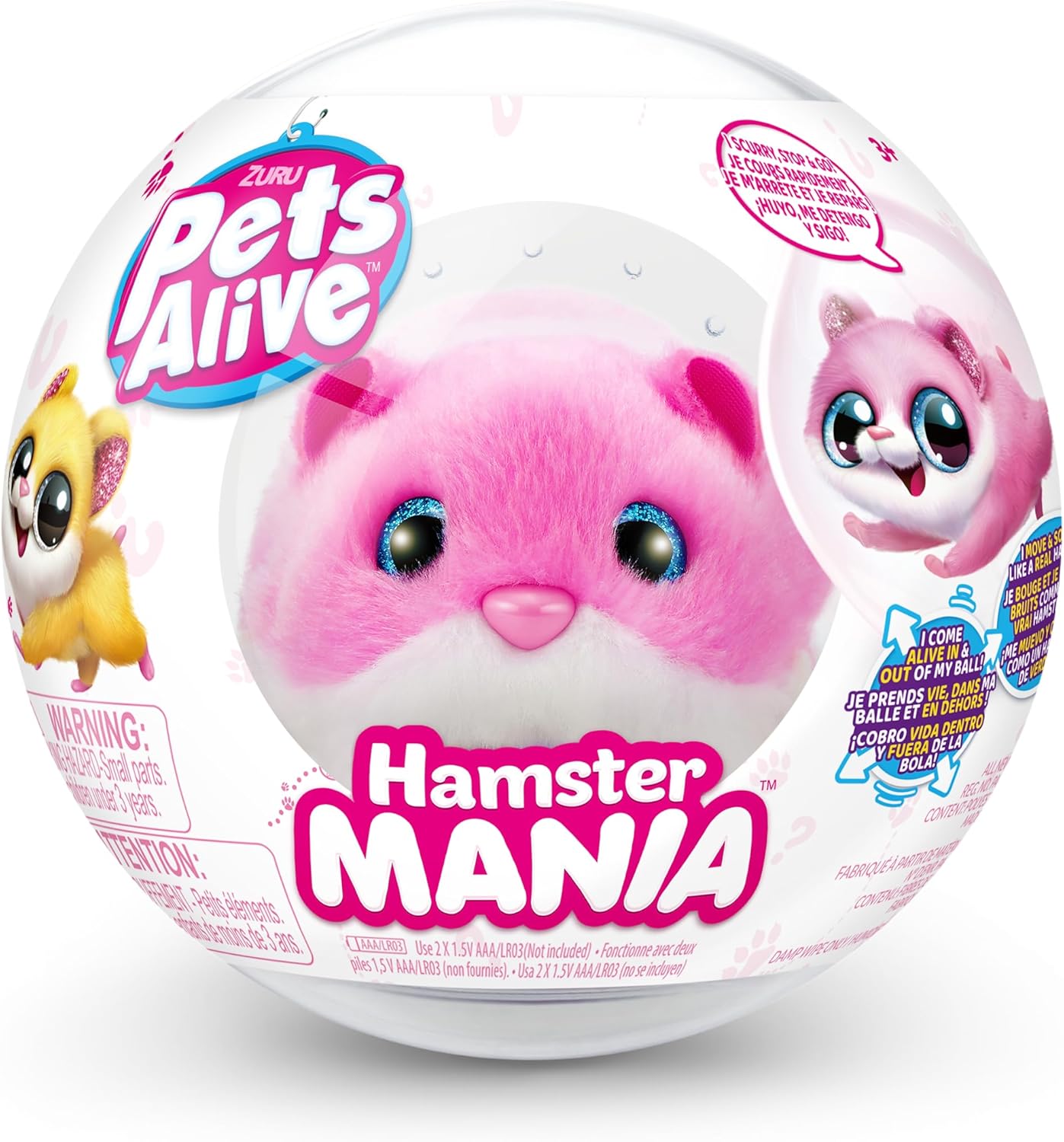 Hamster Mania by ZURU - Interactive Pink Hamster Toy with Real Sounds & Movements 6