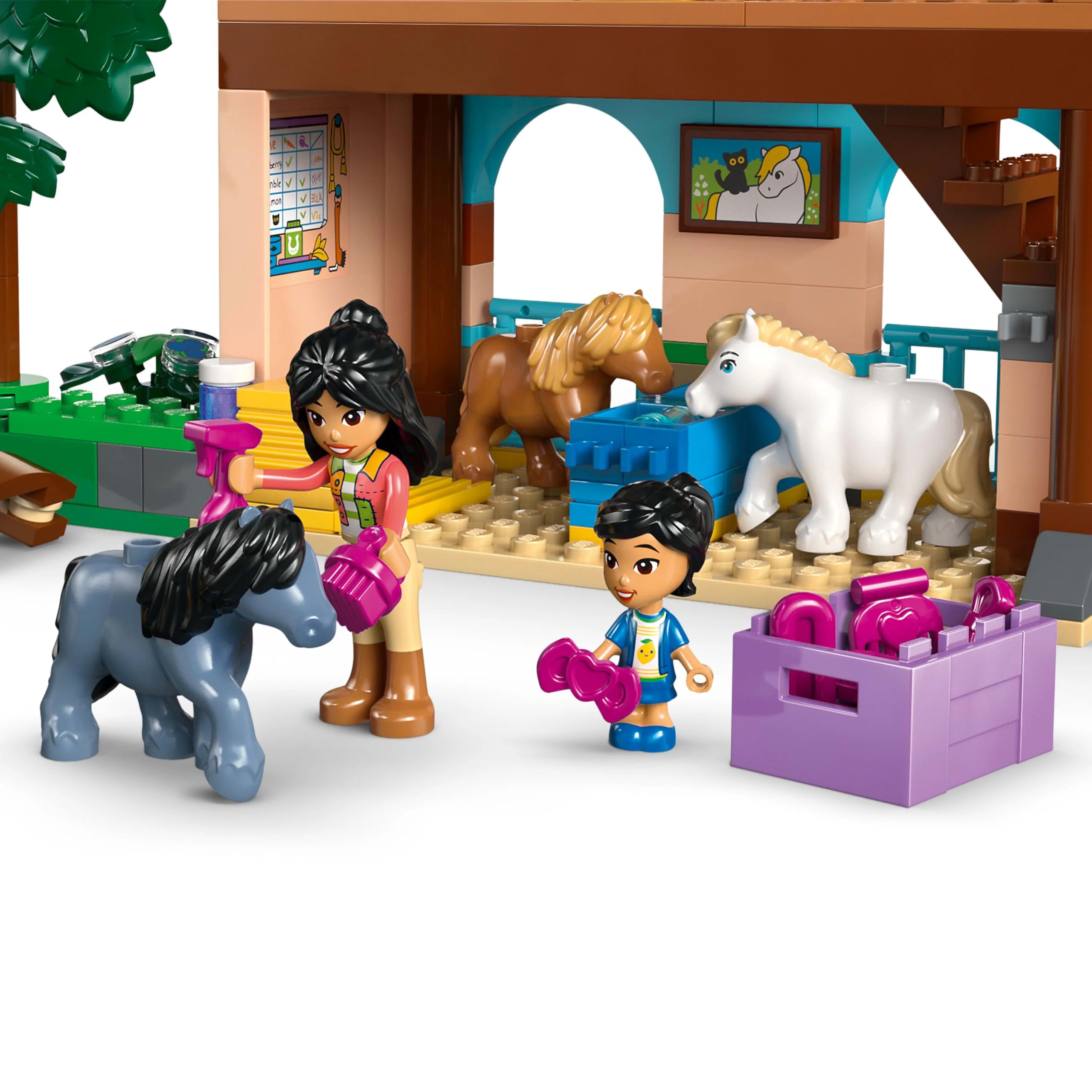 LEGO Friends Pony Ranch & Stable Toy - Building Set with 4 Mini Dolls, 3 Ponies, Cat Figure & Cart for Kids 7+ 13