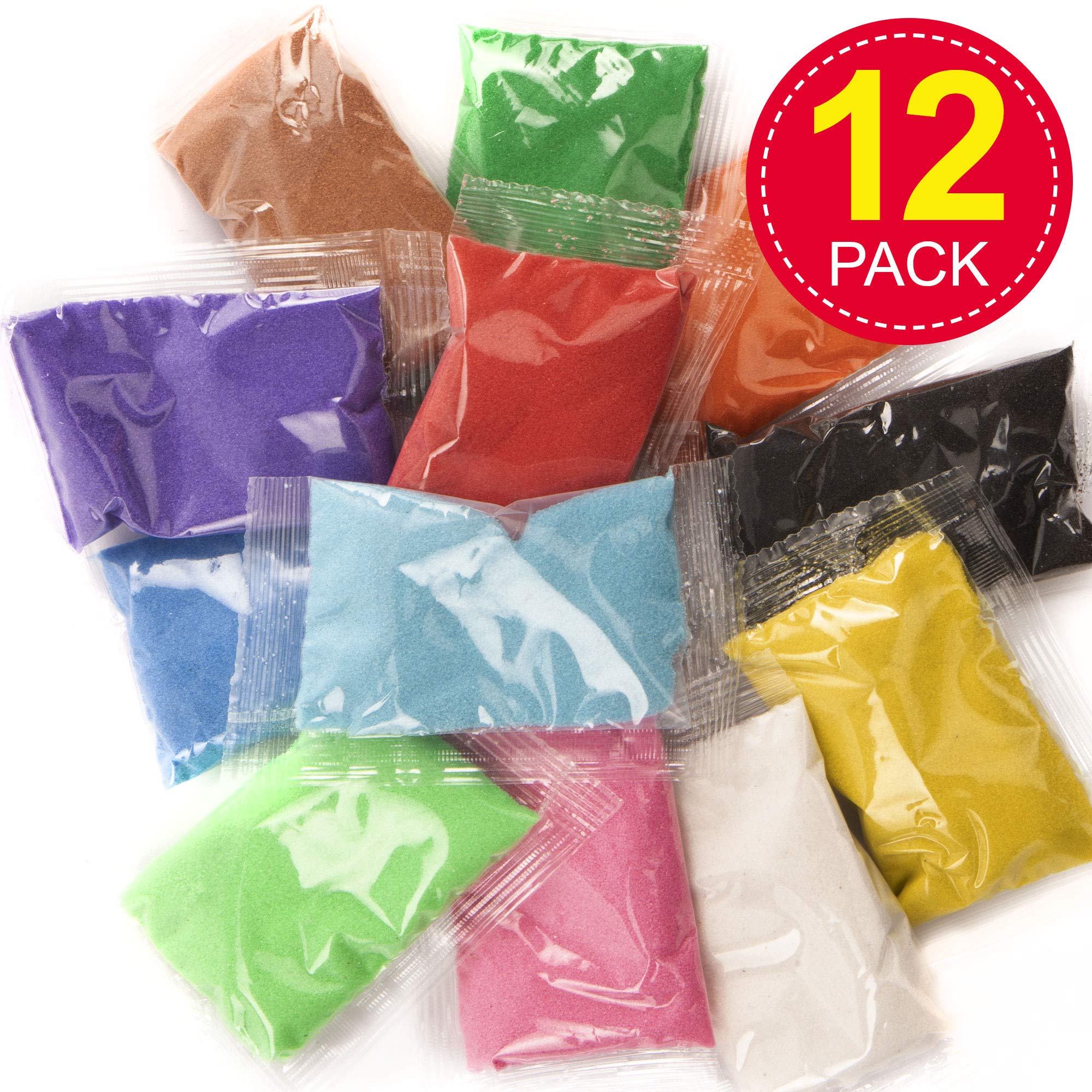 Baker Ross AG211 Mini Bags of Coloured Sand. Coloured Sand in 12 assorted colours - 12 bags of 40g 6