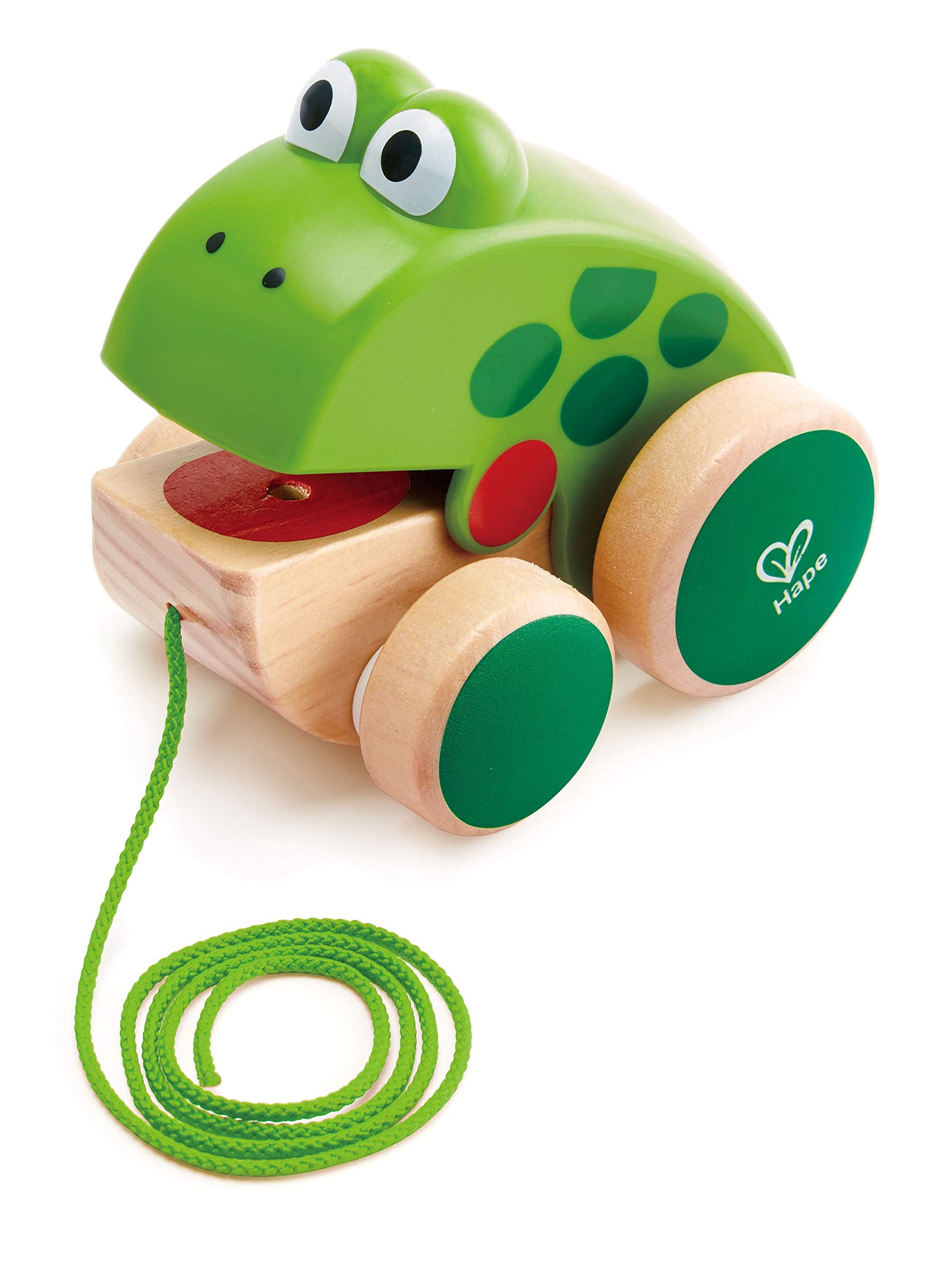 Hape Wooden Frog Pull Along Toy - Encourages Mobility & Independence | Ages 12 Months+ 2
