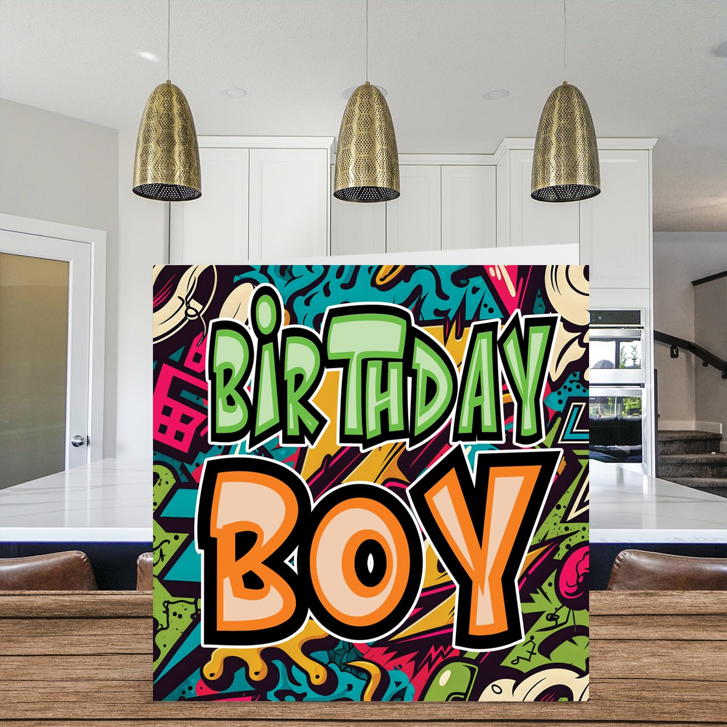 Stuff4 Graffiti Birthday Card for Men Boys Him | Blank Inside | 145mm x 145mm 3
