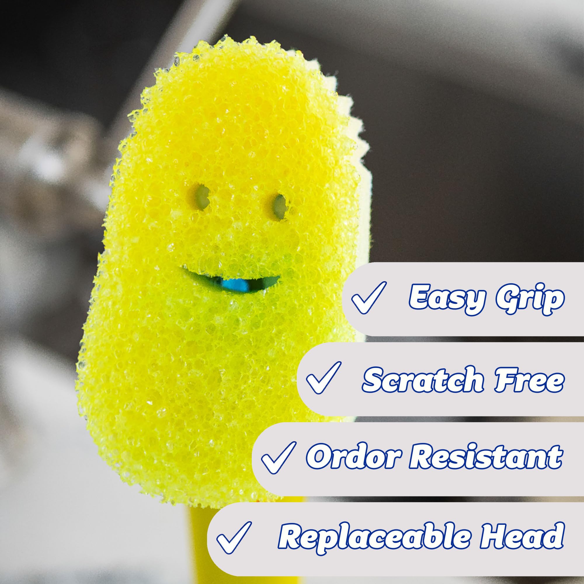 Scrub Daddy Dish Daddy Wand with Refill Heads, Sponge & Connector - Yellow 8