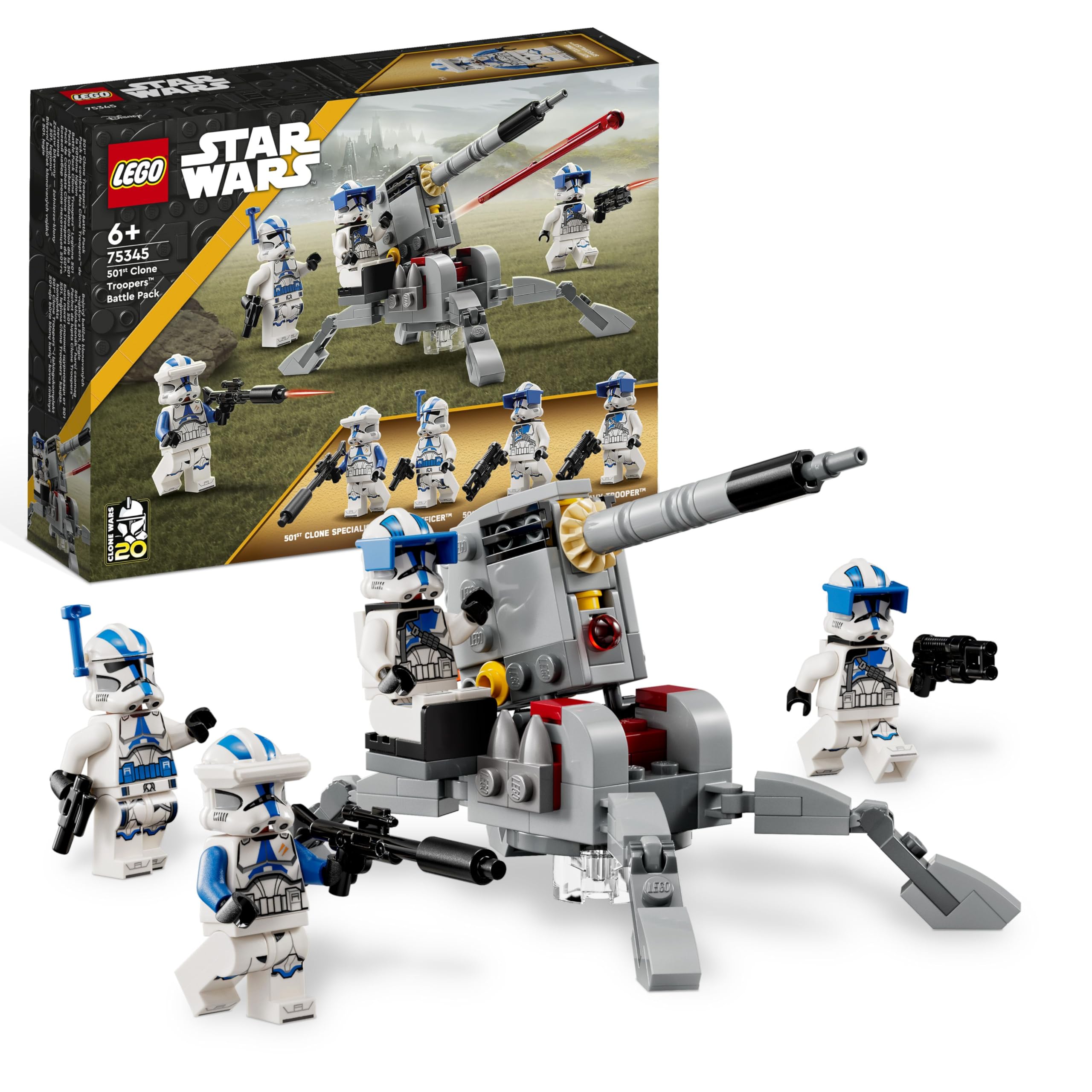 LEGO Star Wars 75345 501st Clone Troopers Battle Pack Set with AV-7 Cannon | Ages 6+