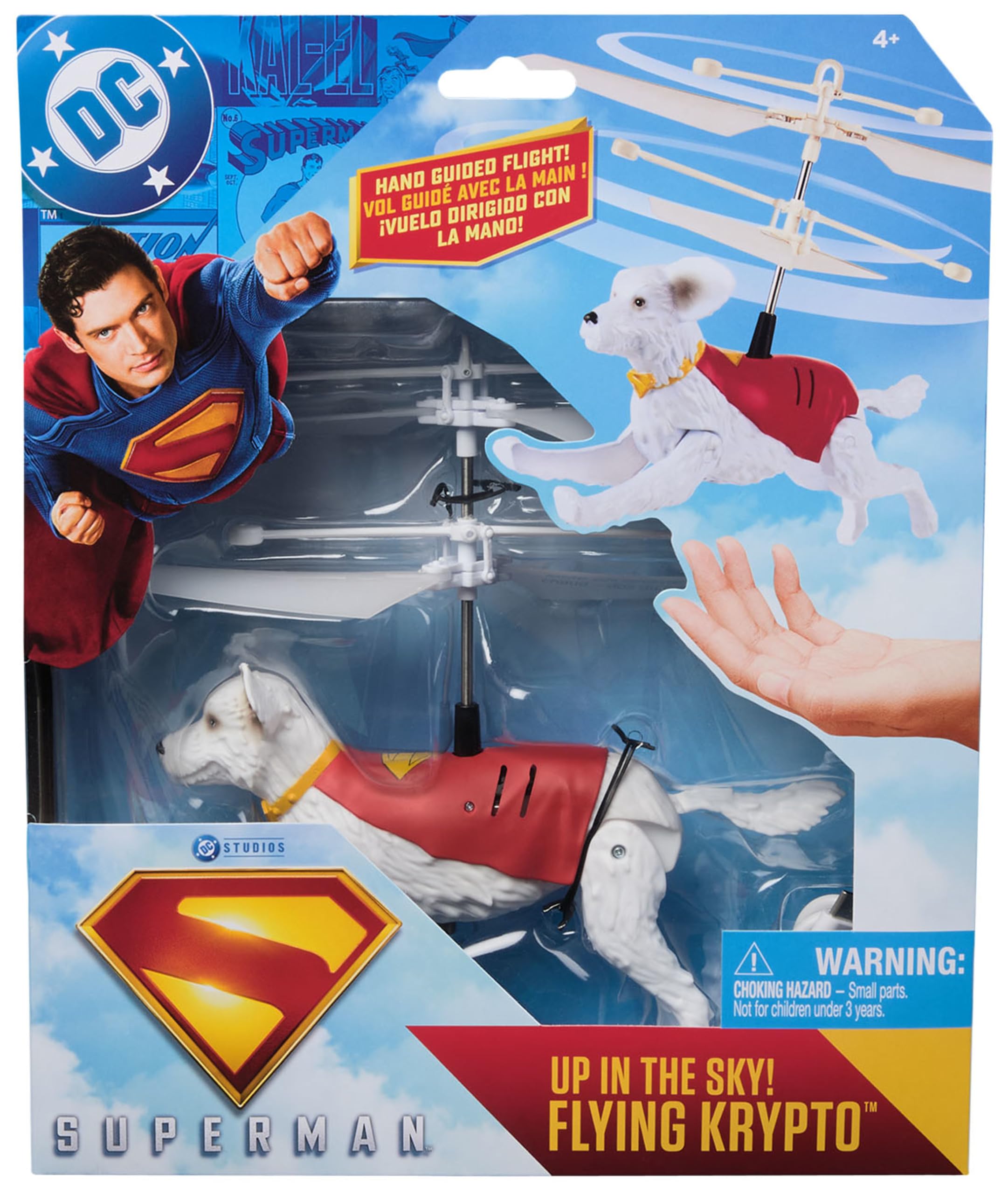 SUPERMAN Up in the Sky! Flying Krypto RC Toy - Hand-Controlled Flight, Ages 4+