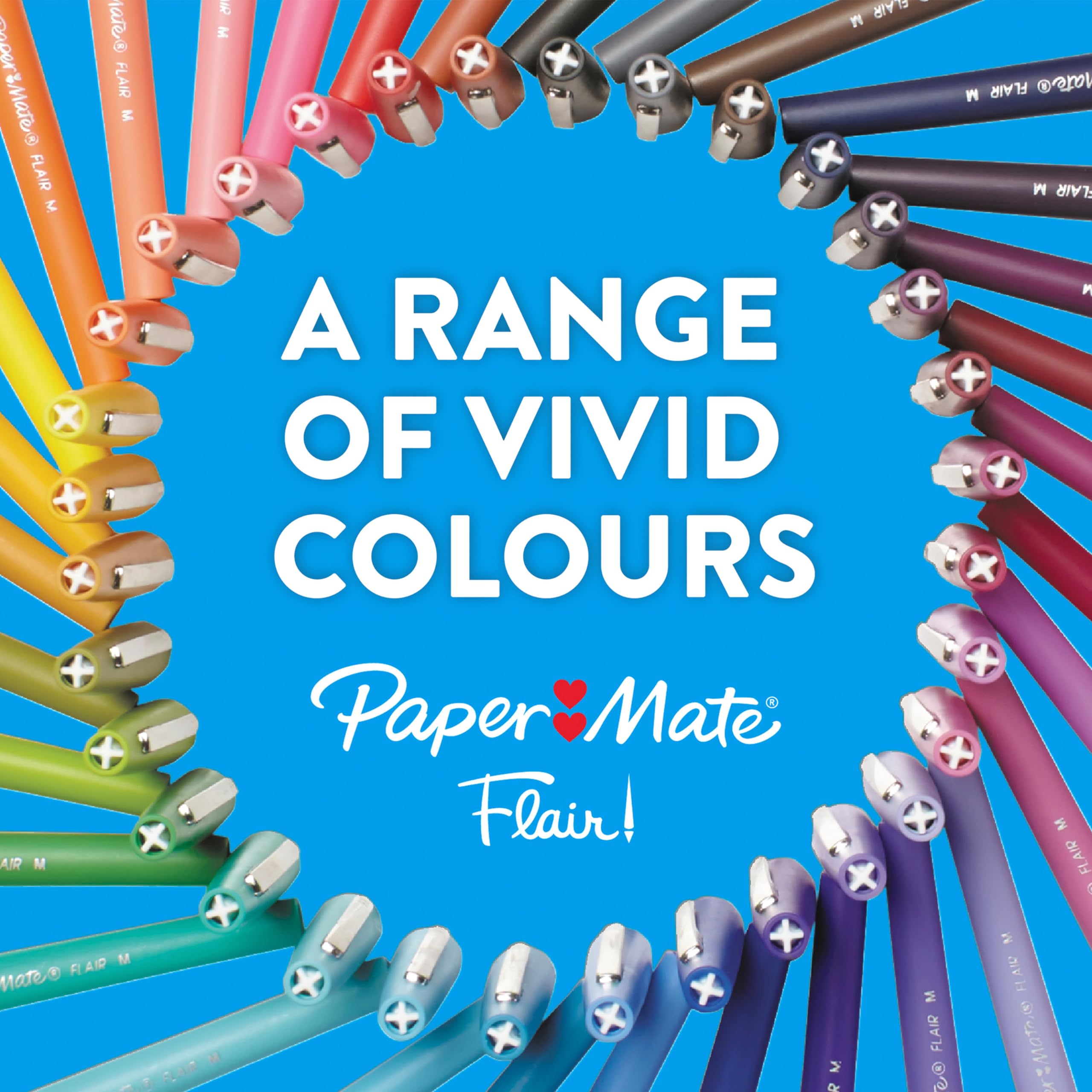 Paper Mate Flair Felt Tip Pens - Medium Point 0.7 mm | 12 Count Assorted Retro Colours | Smudge-Resistant Ink for Journalling & Colouring 6