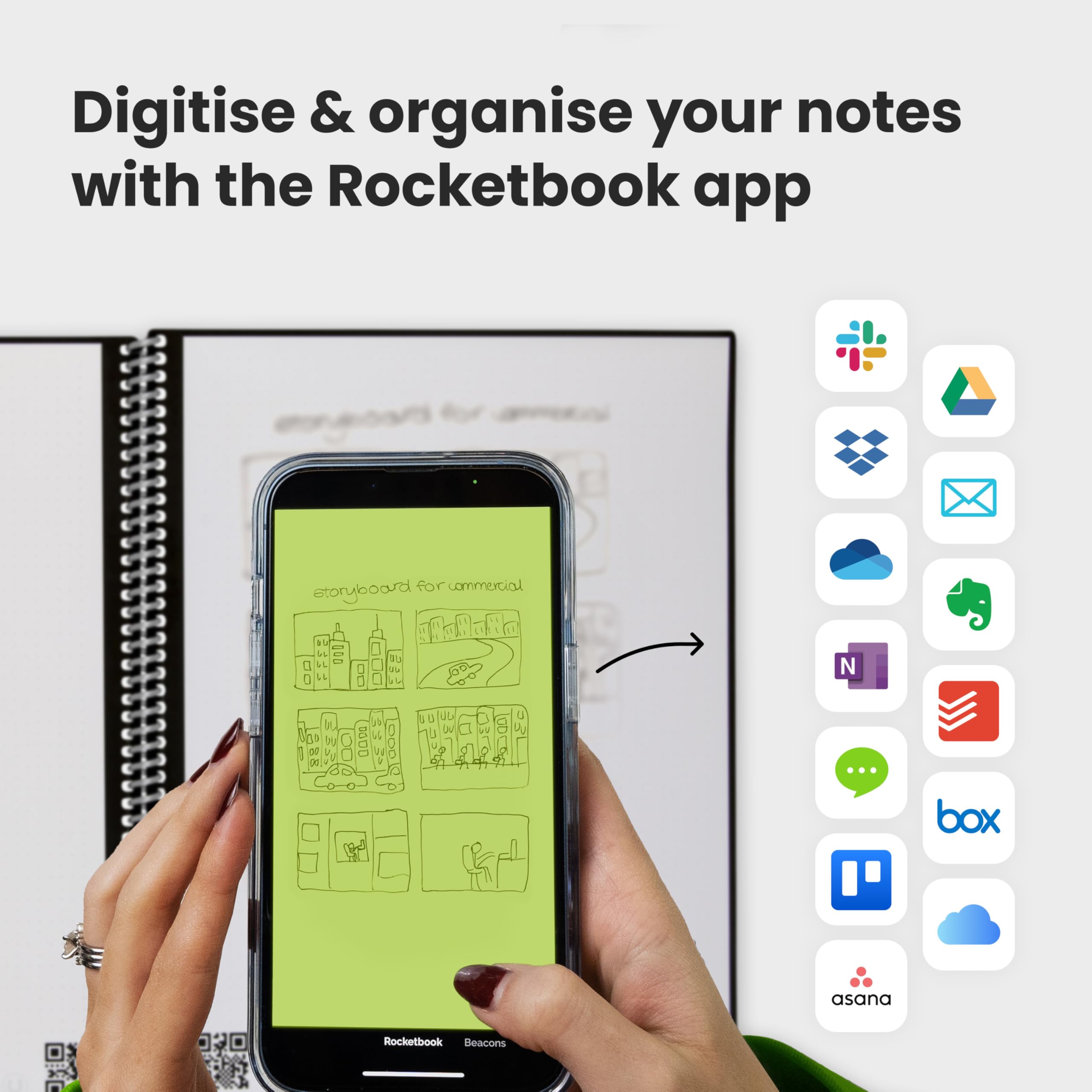 Rocketbook Core Reusable Spiral Notebook - Executive Size 15 x 22.4 cm | Black | 36 Pages 7