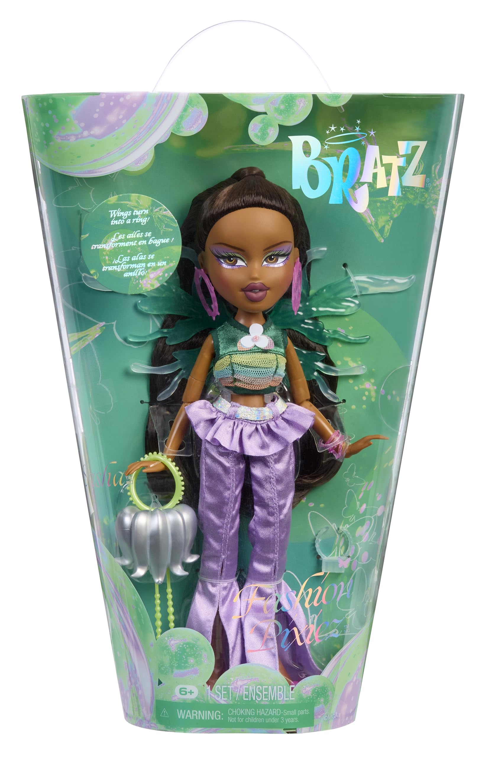 Bratz Fashion Pixiez Sasha - Collectible Doll with Transformable Wings, Fashion Outfit & Accessories, 11.5 inch 9