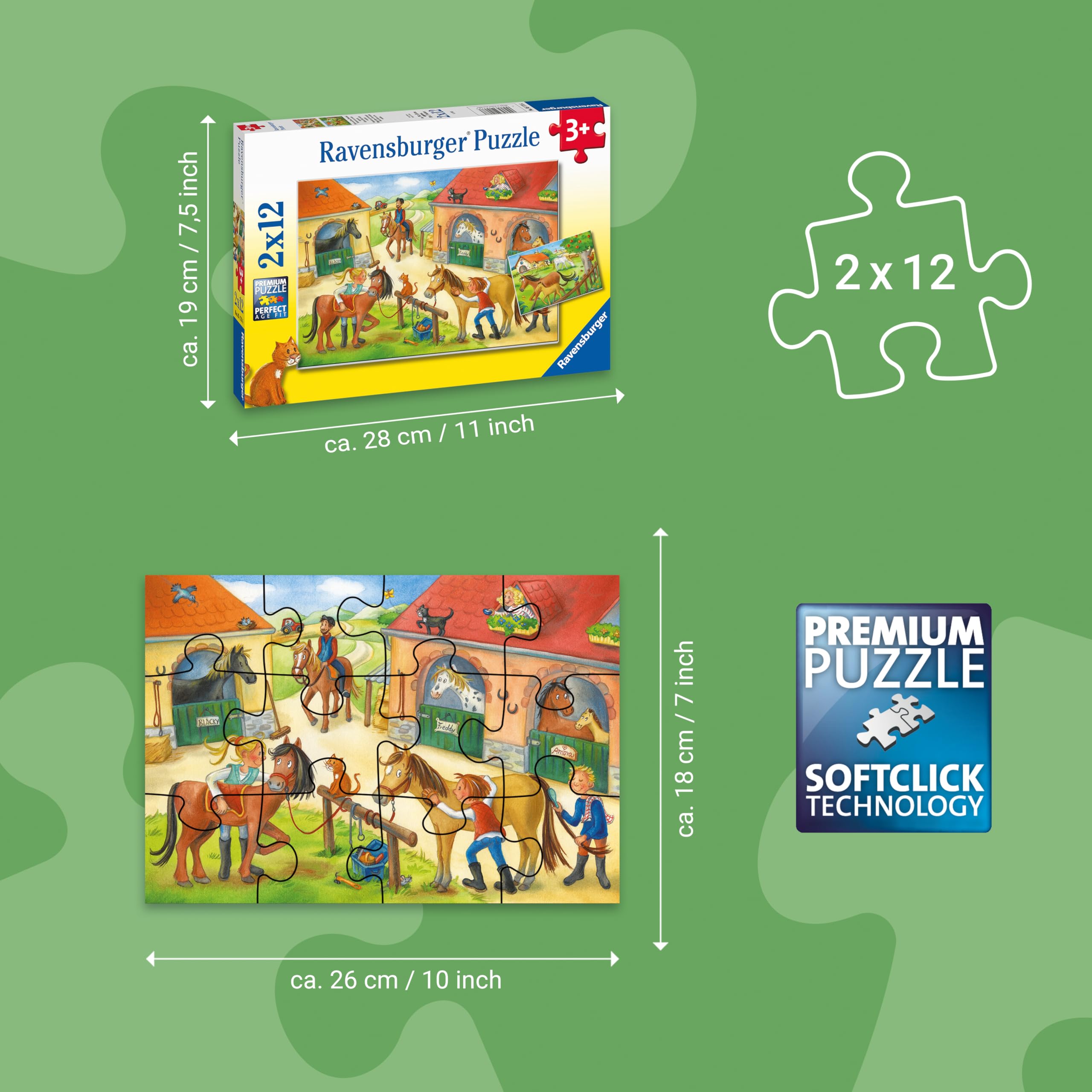 Ravensburger Farm & Building Site 2x 24-Piece Jigsaw Puzzles for Kids Age 4+ 7