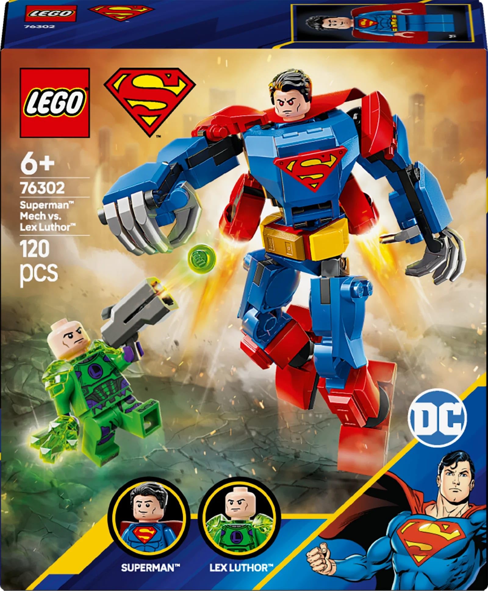 LEGO DC Superman Mech vs. Lex Luthor - Super Heroes Building Playset for Kids 6+ 14