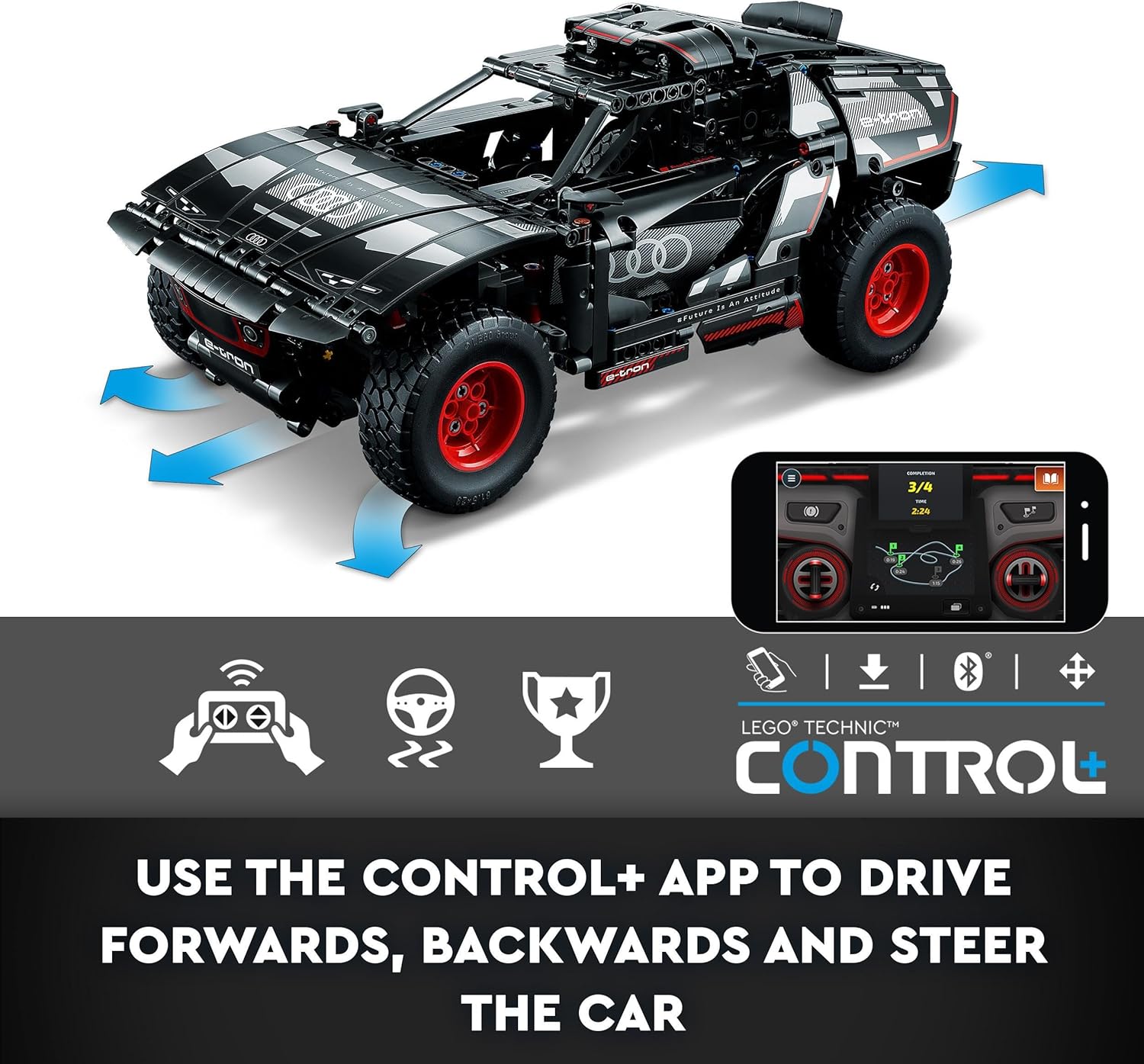 LEGO Technic Audi RS Q e-tron 42160 Remote Control Rally Car Toy - App-Controlled Building Set for Ages 10+ 6