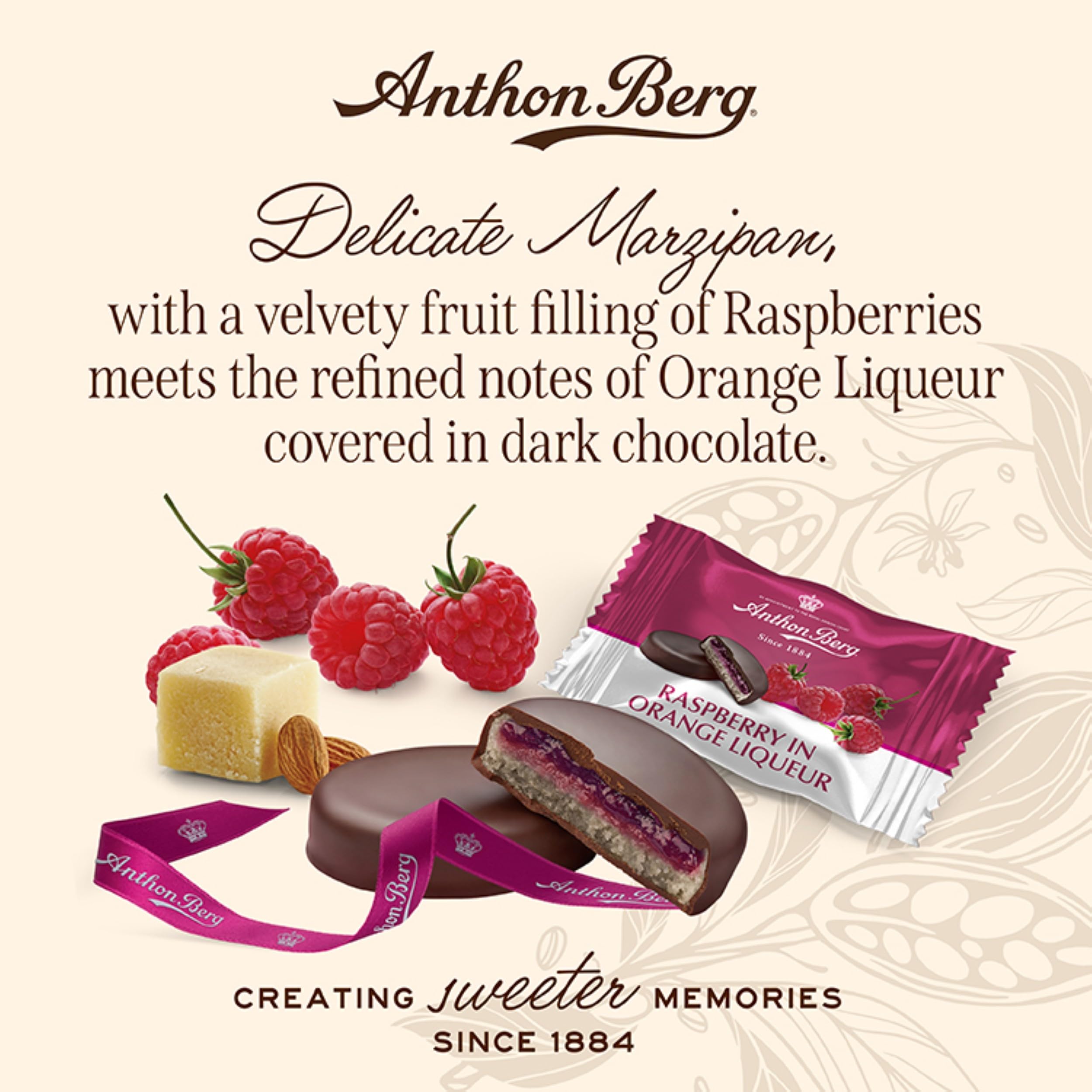 Anthon Berg Dark Chocolate Covered Marzipan Treats with Raspberry and Orange Liqueur - 220g 6