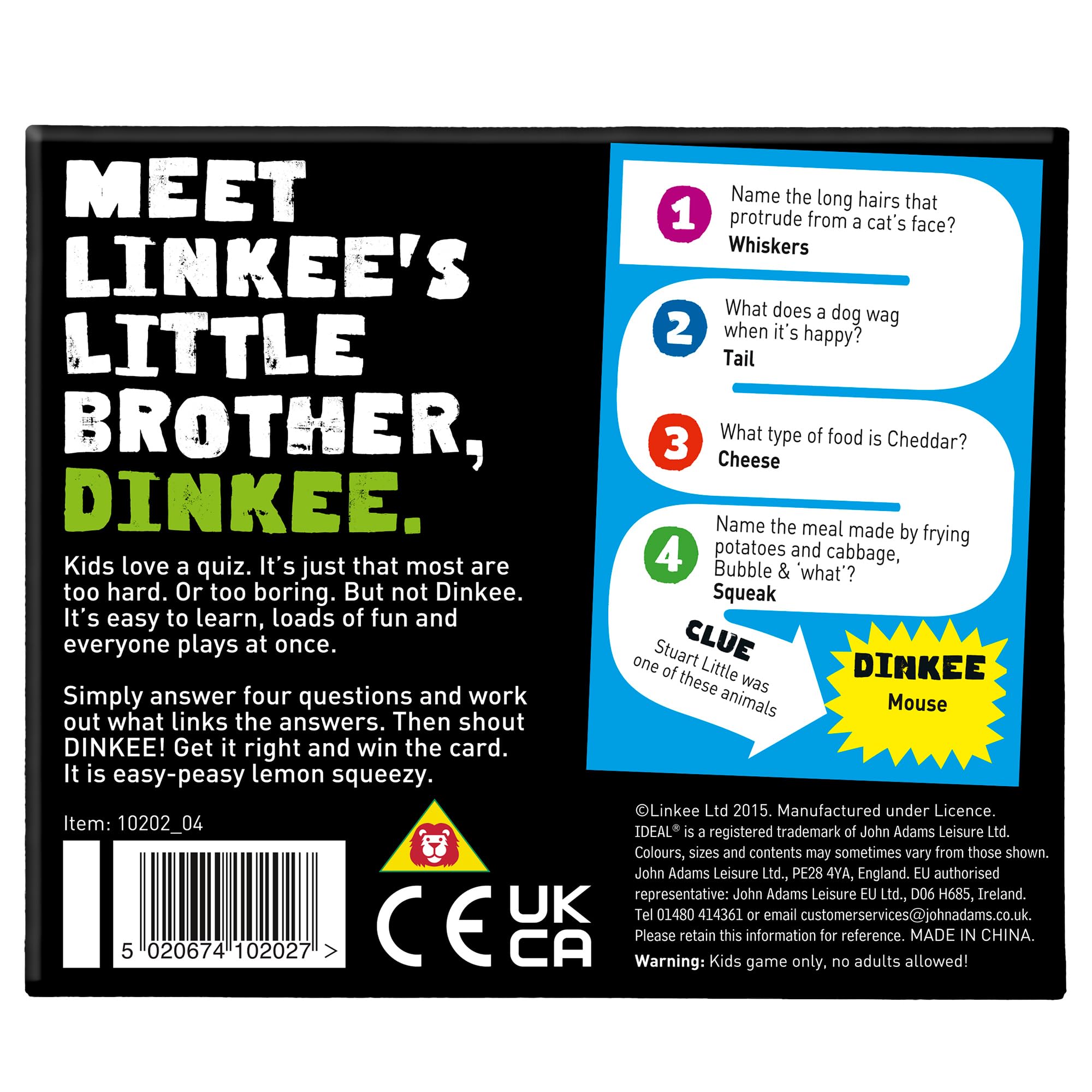 IDEAL Dinkee Linkee Trivia Game for Kids - Card Game for 3-30 Players, Ages 8+ 7