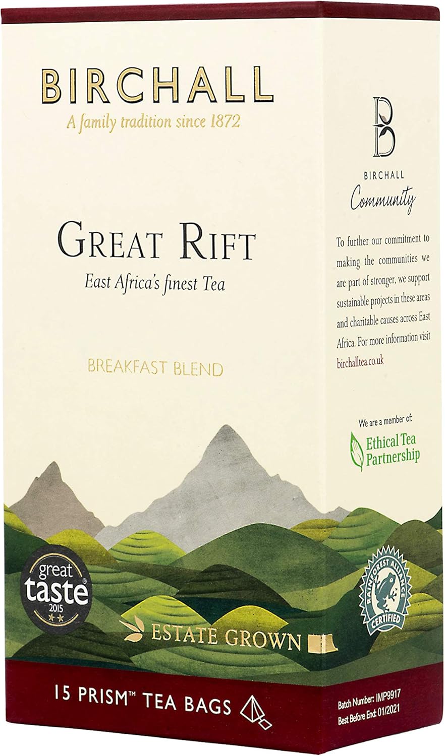 Birchall Great Rift Breakfast Blend Tea Bags, 15 Plant-Based Biodegradable Bags, Rainforest Alliance Certified 7