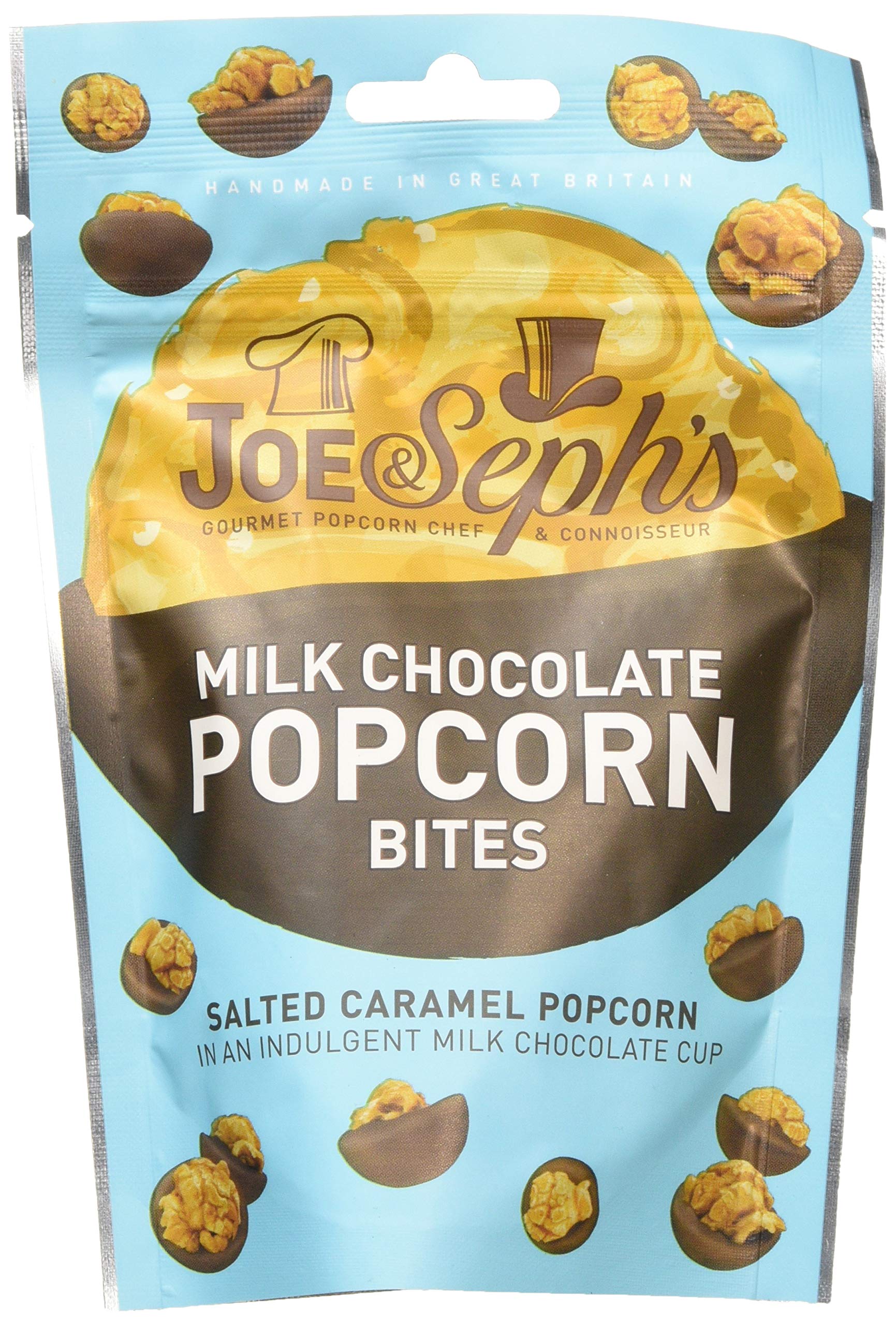 Joe & Seph's Milk Chocolate Popcorn Bites 63g - Salted Caramel Crunchy Snack