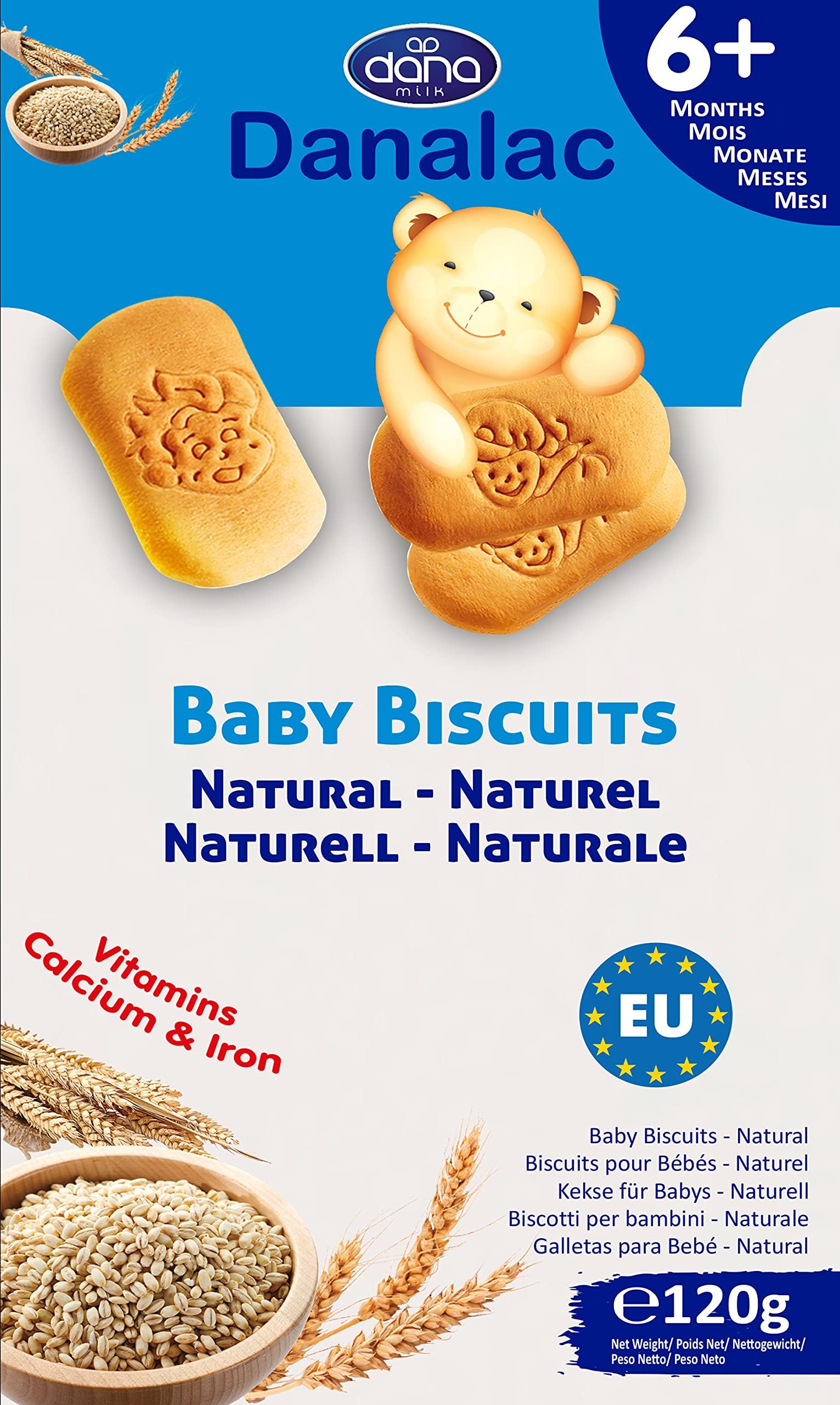 Danalac Natural Baby Biscuits - Finger Food Snack for Toddlers 6+ Months | 120g Pack