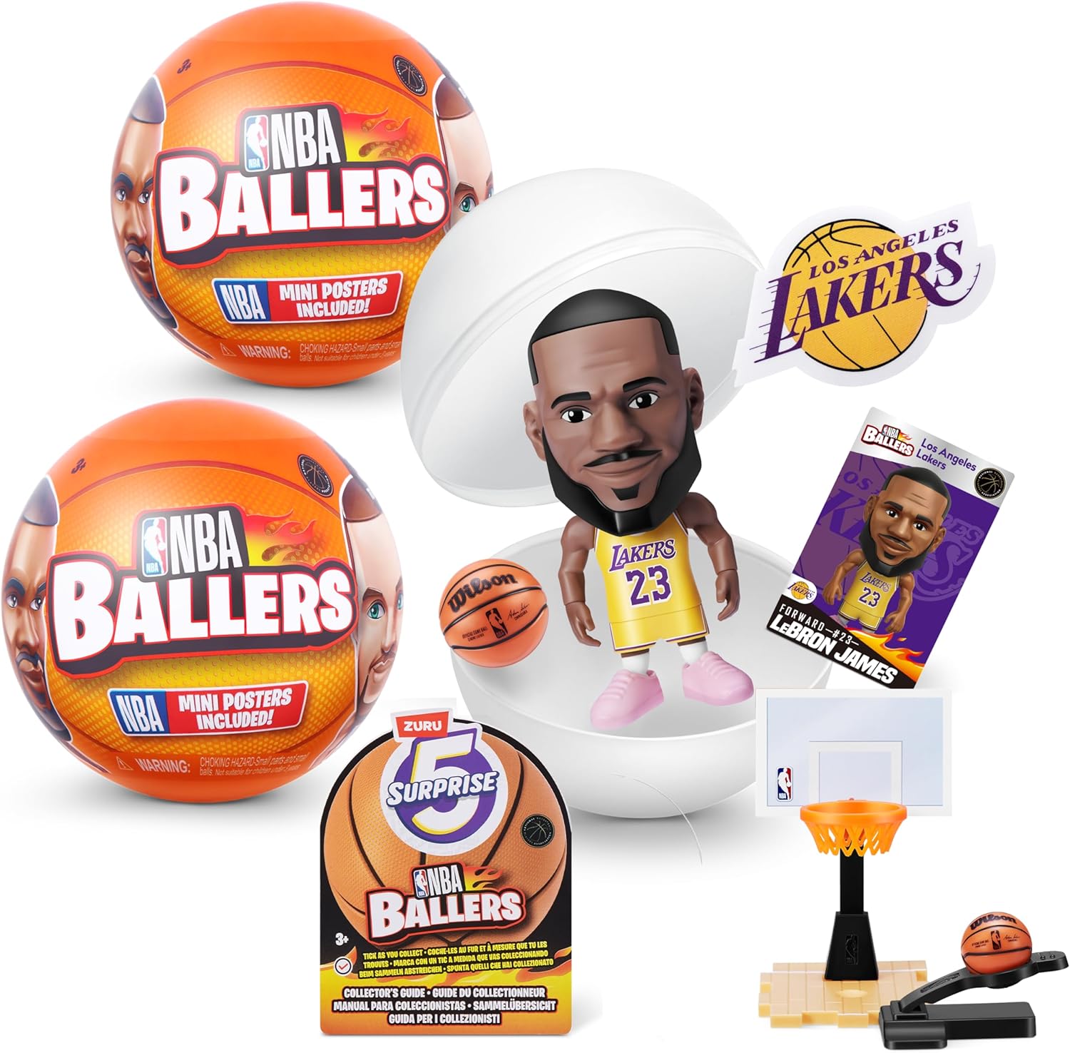 5 Surprise NBA Ballers by ZURU - Collectible Basketball Figures with Surprise Accessories