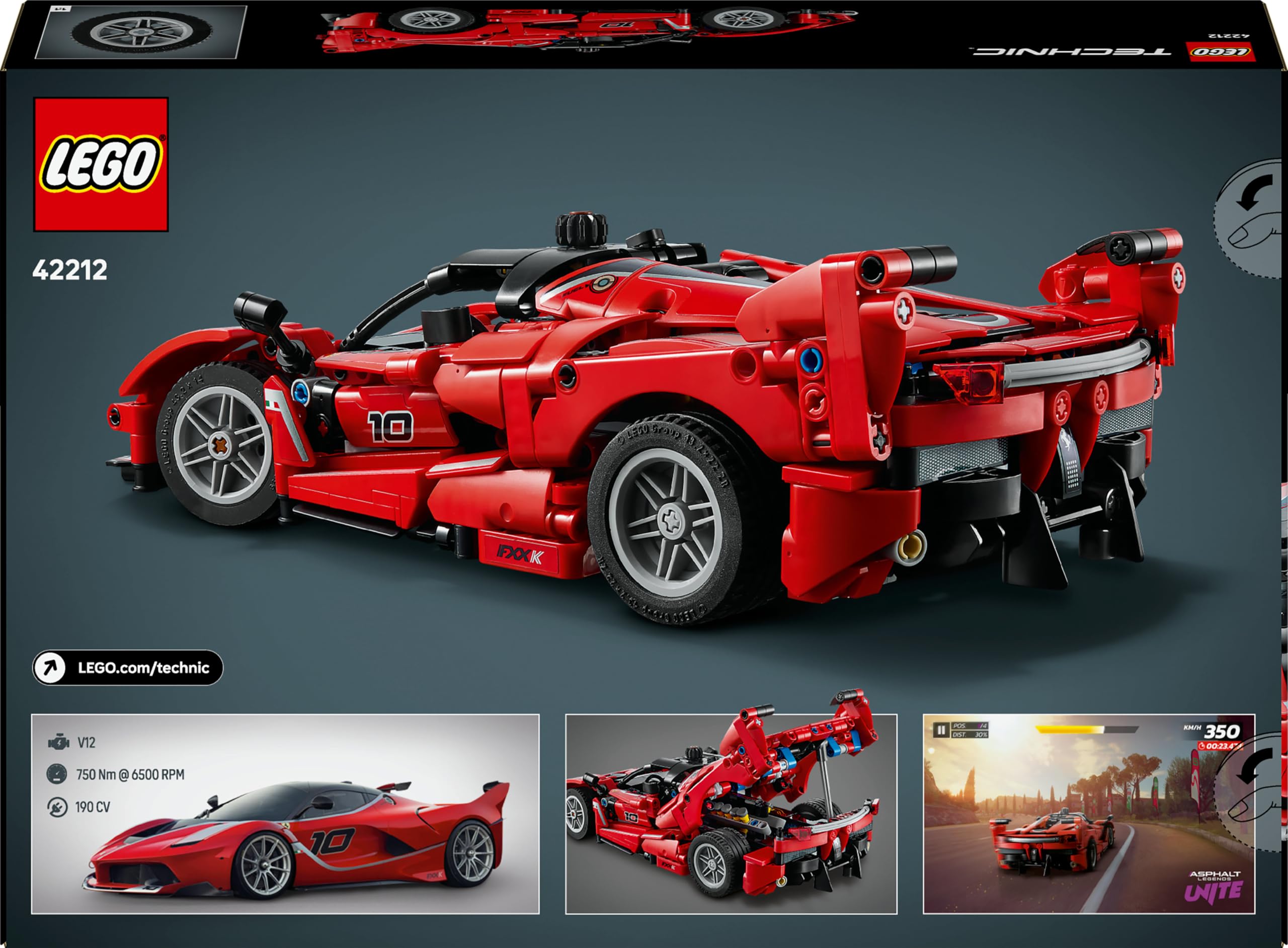 LEGO Technic Ferrari FXX K Buildable Model Car - Realistic Toy with Moving Pistons, Ages 10+ 4