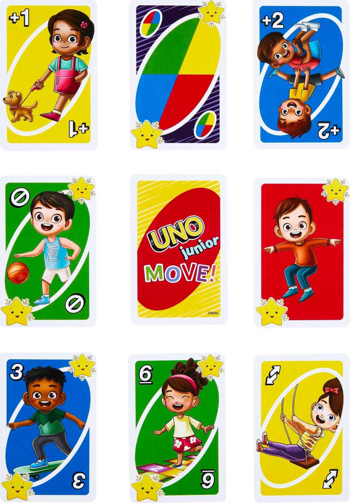 Mattel Games UNO Junior Move Kids Card Game with Action Rules for Family Night, Travel, Camping and Party, HNN03 10