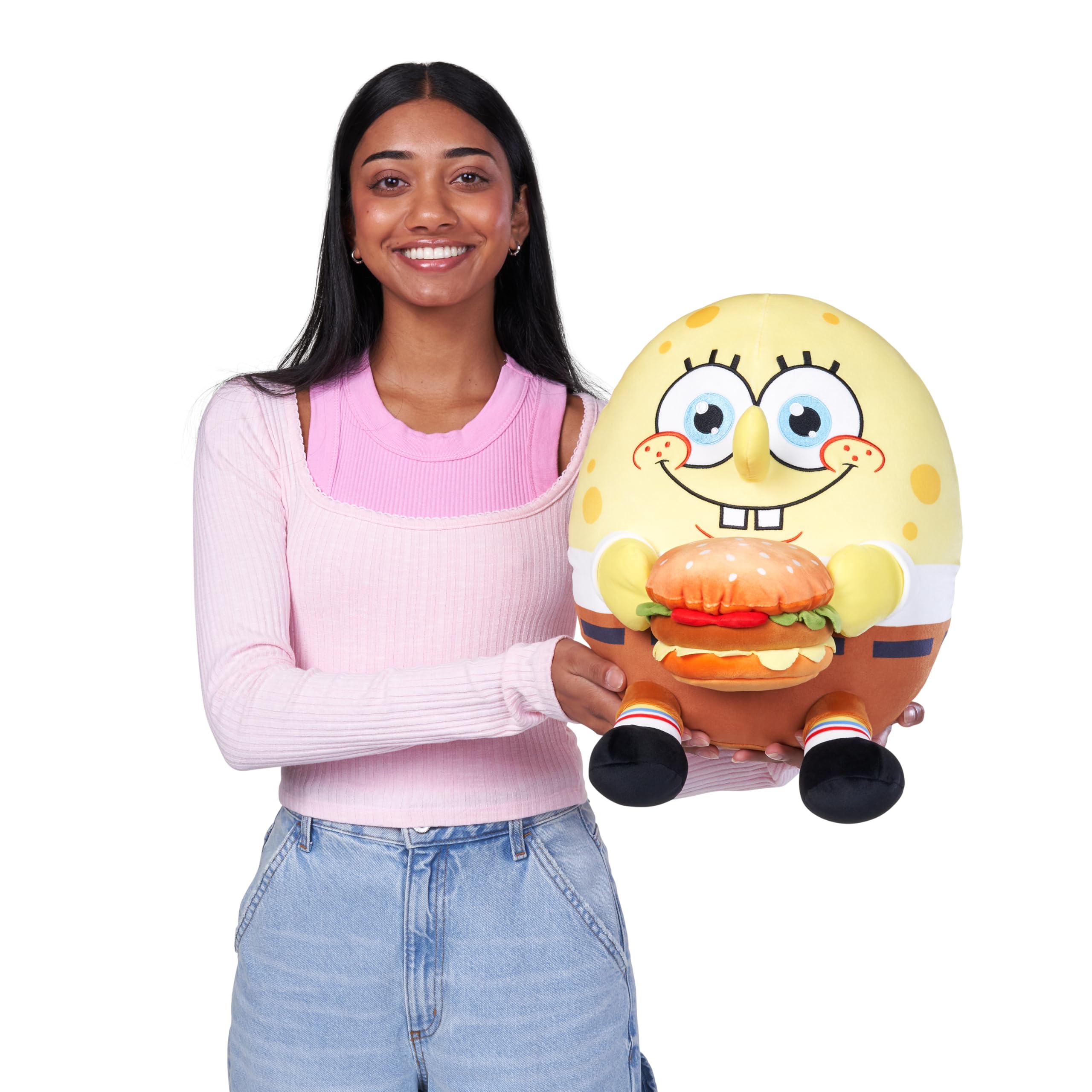 Snackles 14-inch SpongeBob Squarepants Plush by ZURU - Super-Soft Stuffed Animal with Snack, Ages 0+ 6