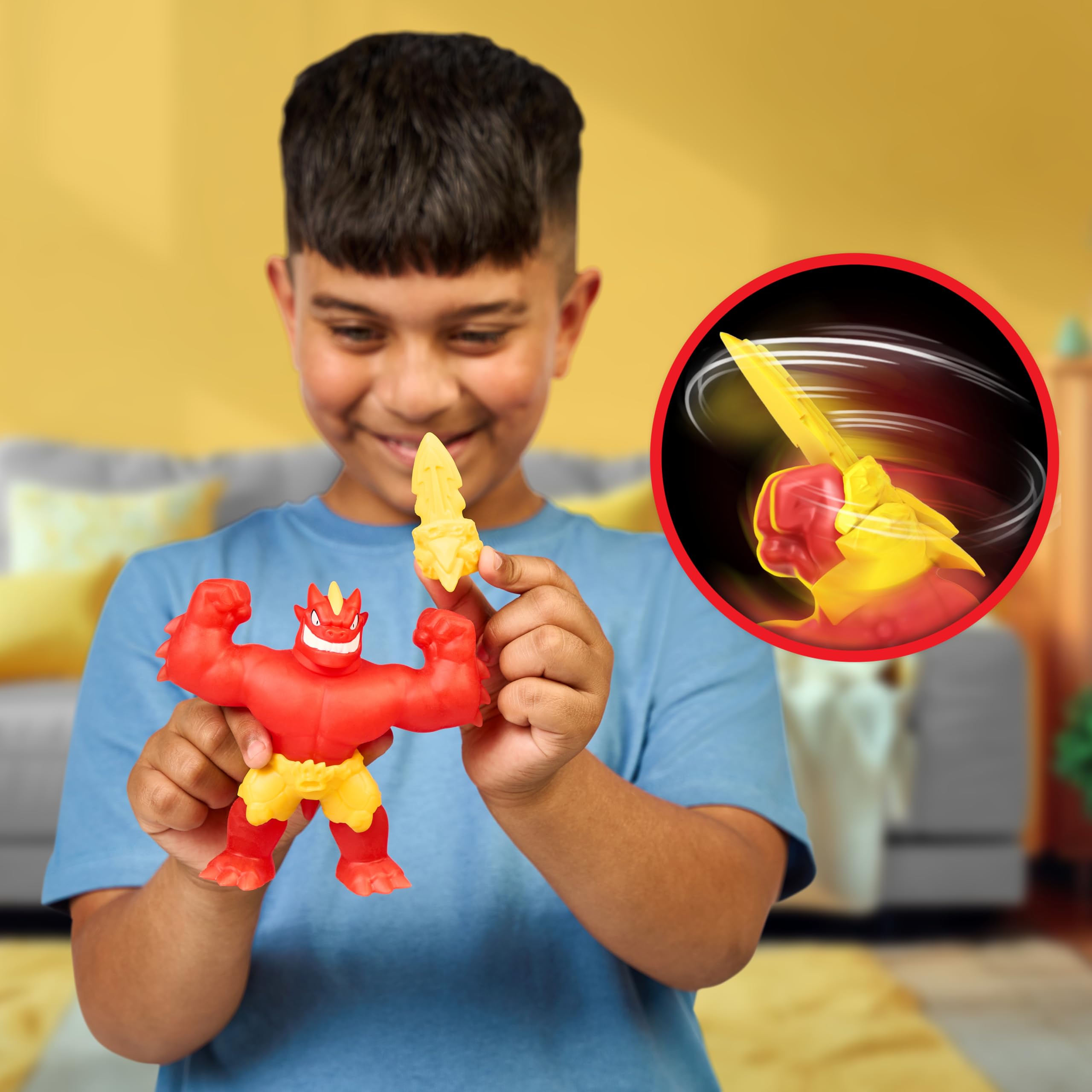 Heroes of Goo Jit Zu Meteor Madness Blazagon Action Figure | Stretches to 3x Size | Ages 4+