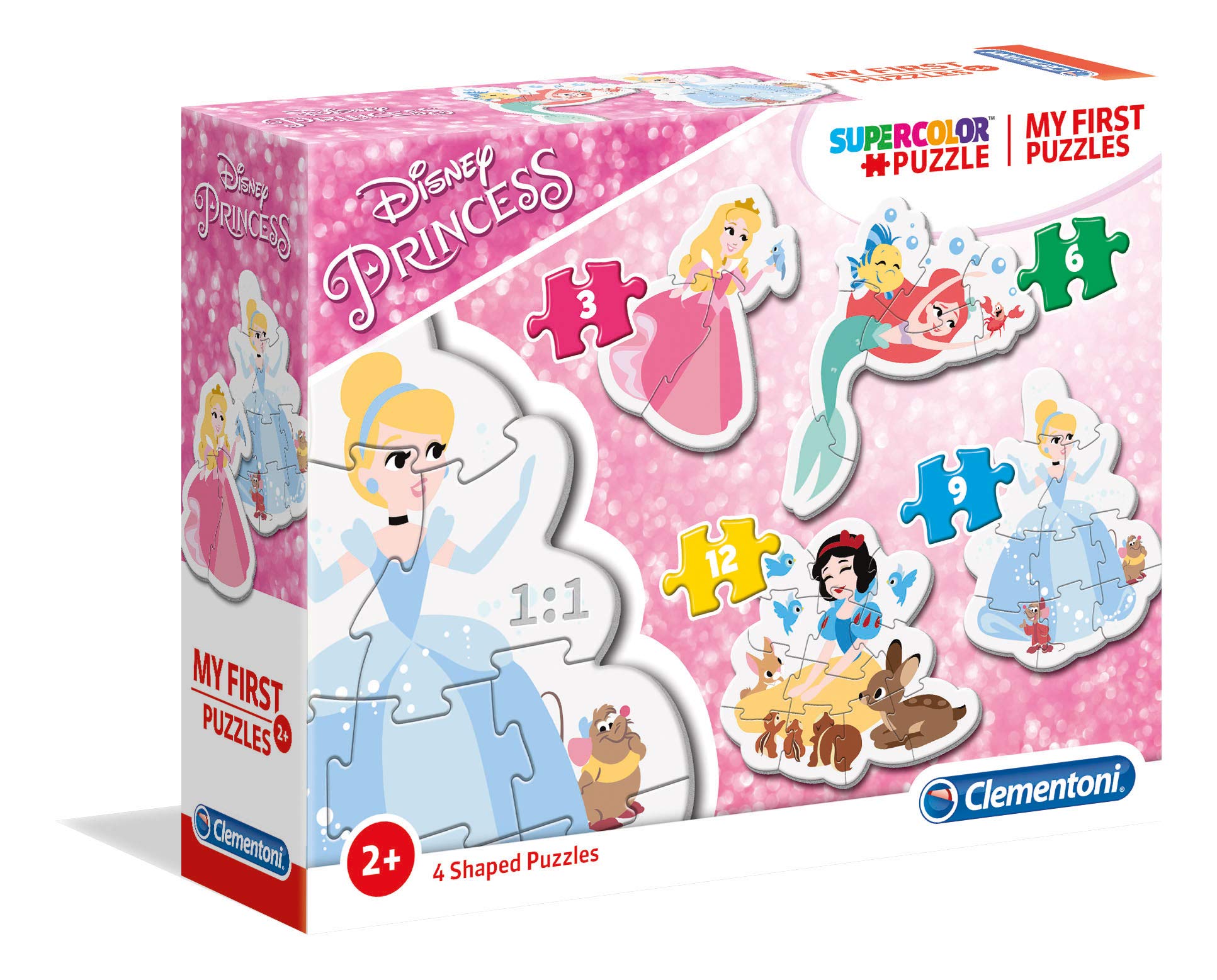Clementoni Disney Princess My First Puzzle - 3, 6, 9, 12 Pieces | Ages 2+