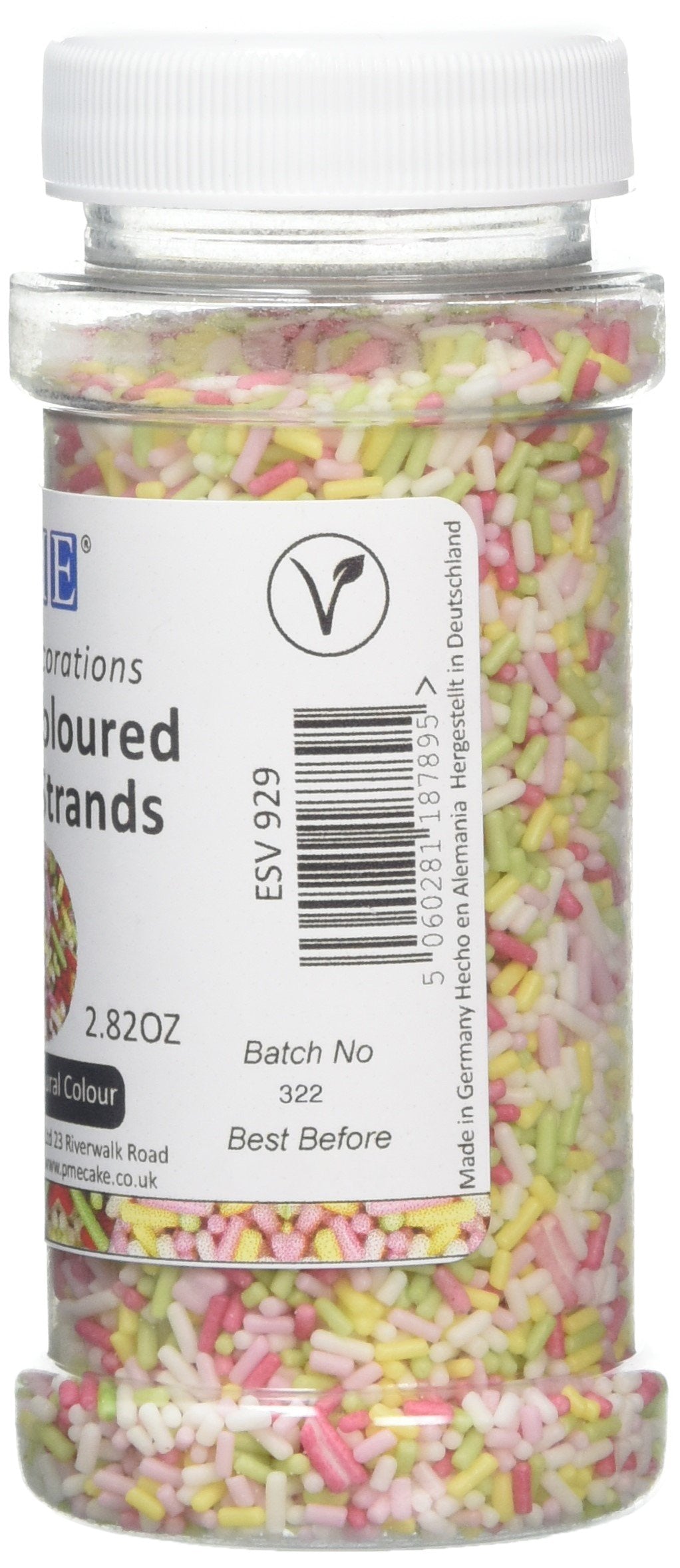 PME Multi-Coloured Sugar Strands 80 g - Baking Sprinkles for Cakes, Cupcakes & Desserts