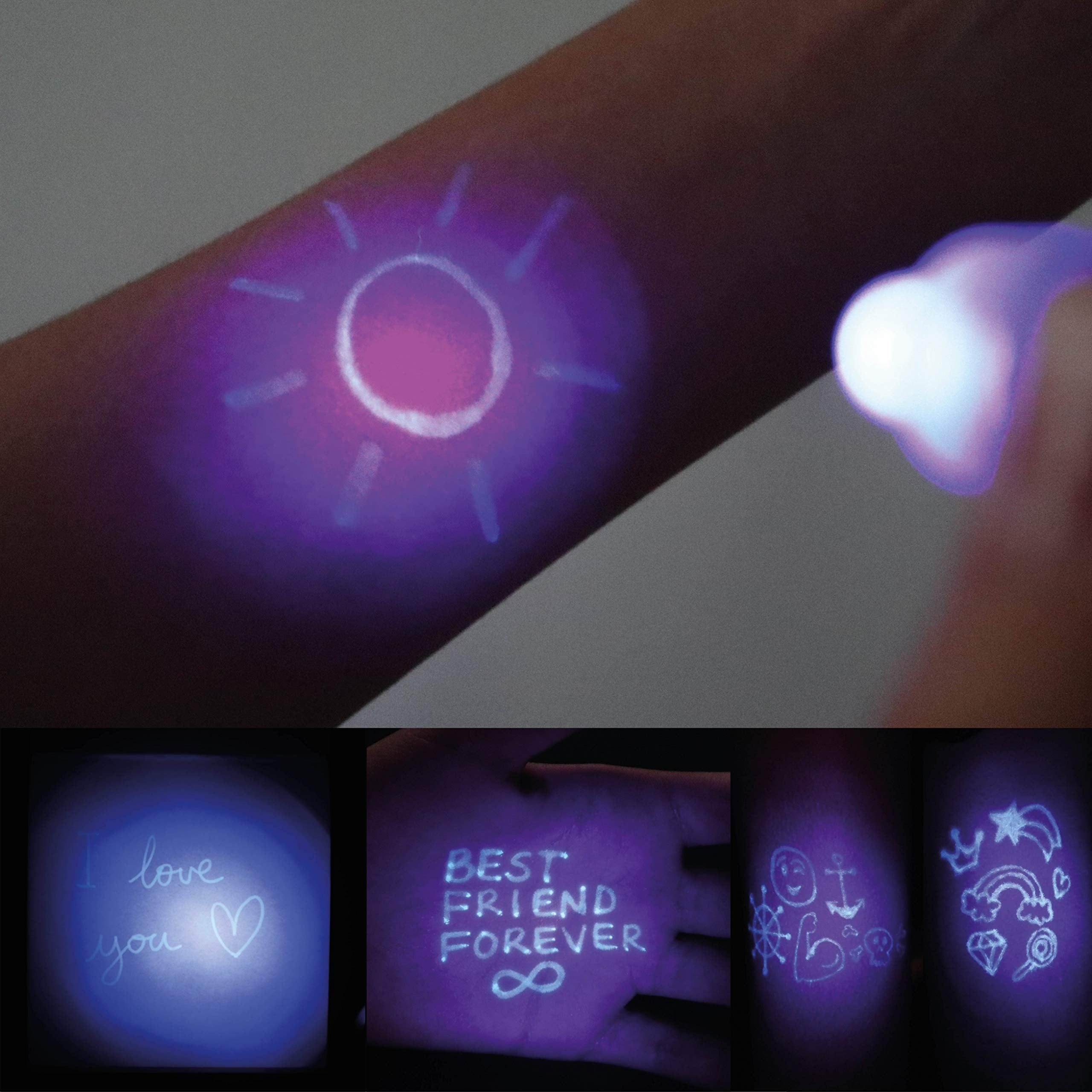 BONNYCO Invisible Ink Pen and Notebook Set - Pack of 16 UV Magic Pens with Notepads for Kids 4