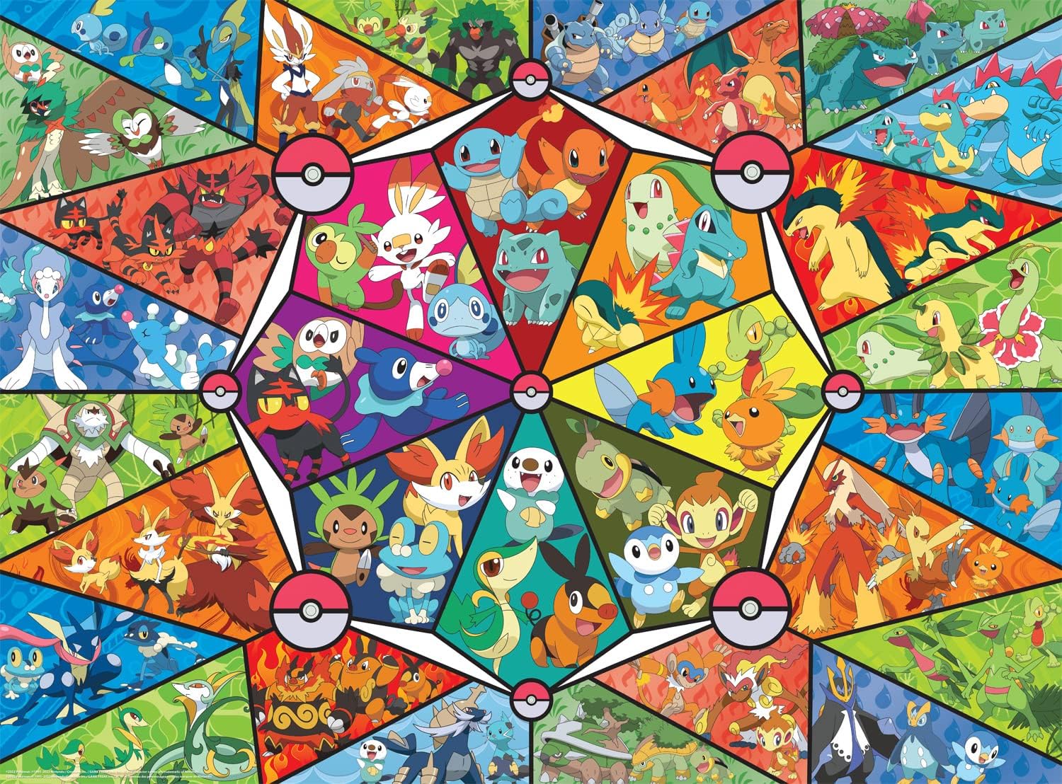 Pokémon - Stained Glass Starters - 1000 Piece Jigsaw Puzzle by Buffalo Games