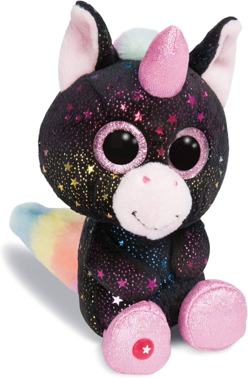 NICI 46316 Cuddy Soft Toy Glubschis Unicorn Vita-Mi 15cm, Black/Multi-Coloured P