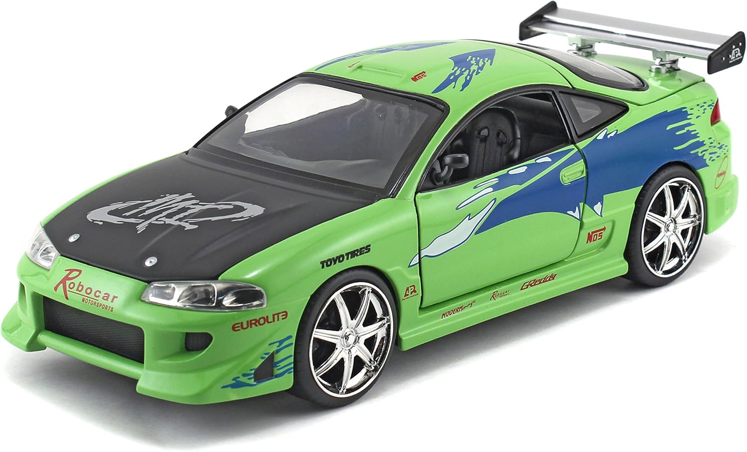 FAST & FURIOUS 1995 Mitsubishi Eclipse 1:24 Scale Die-Cast Replica Car - Jada Collectible Vehicle