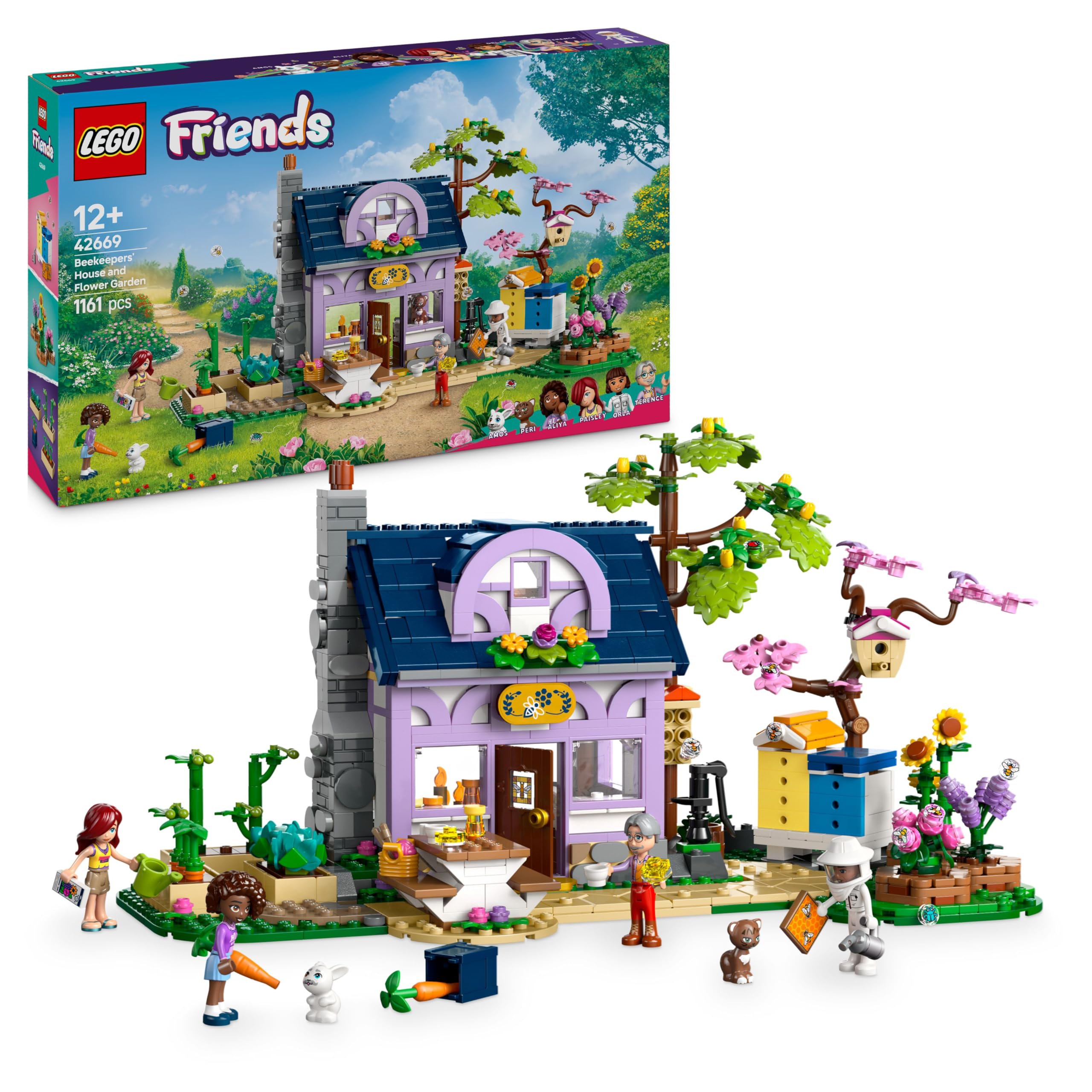 LEGO Friends Beekeepers’ House and Flower Garden Playset - 1161-Piece Building Set with 4 Mini Dolls, Cat and Rabbit Figures for Ages 12+ 10
