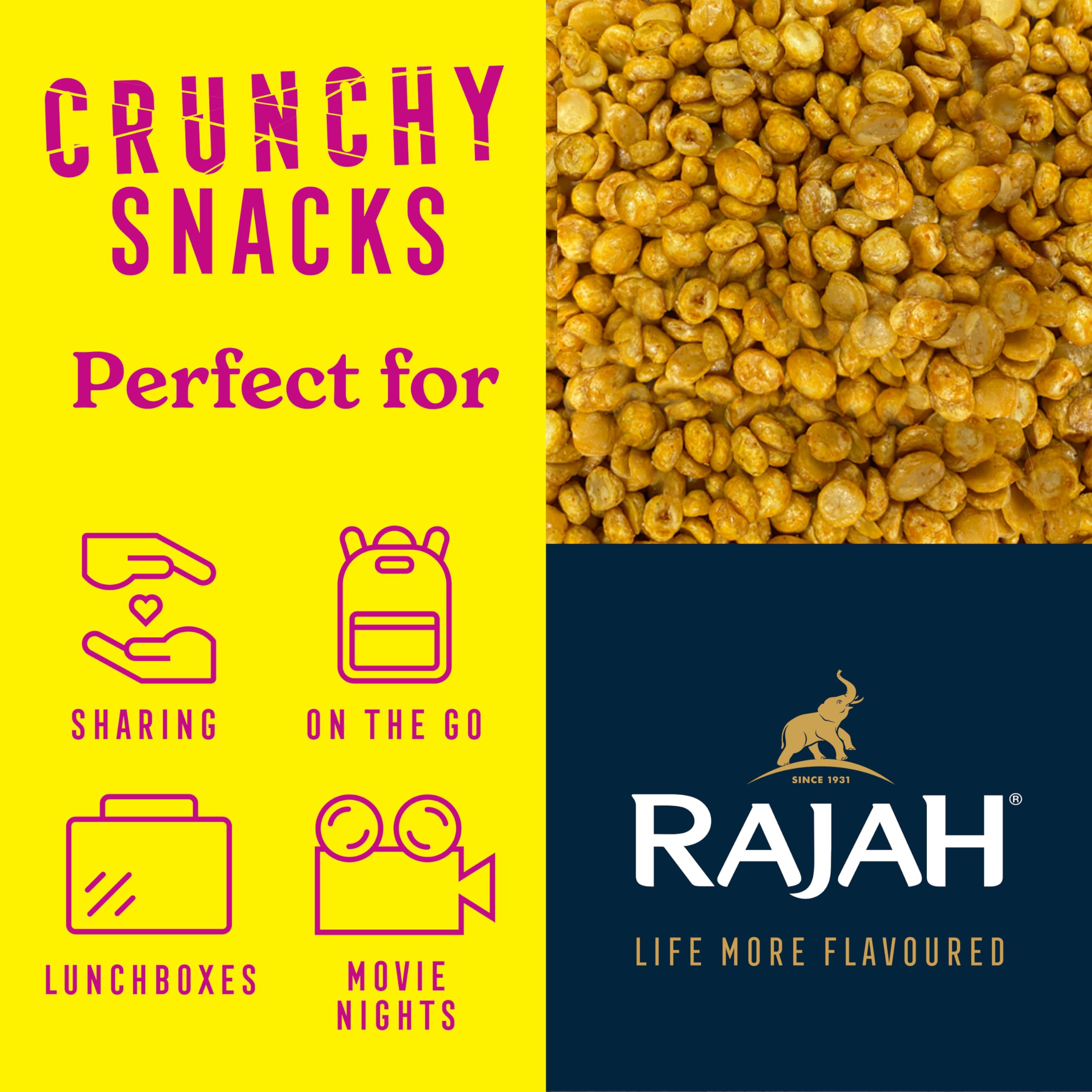 Chana Dal 200g | Rajah Snacks | Crispy Spiced Chickpeas 4