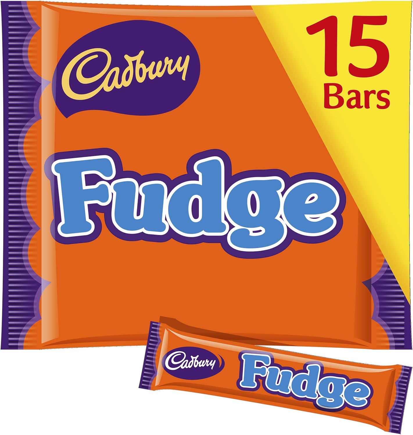 Cadbury Fudge Treatsize Chocolate 15 Bar Multipack - 202g Individually Wrapped Dairy Milk & Creamy Fudge Bars 6