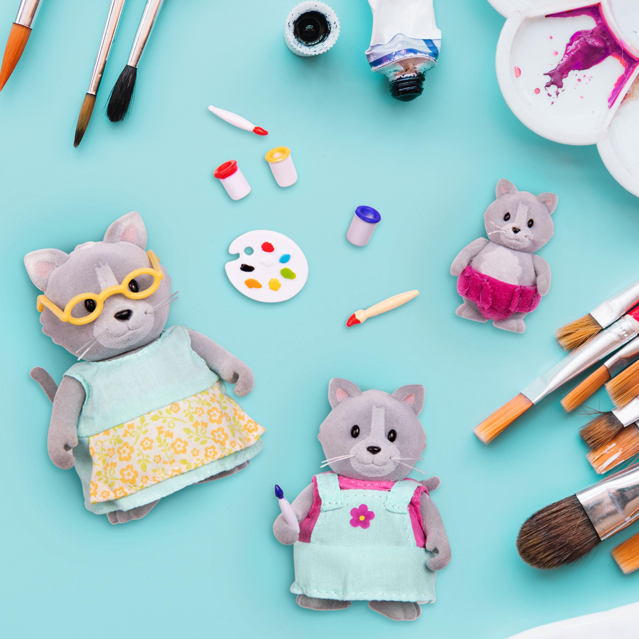 Li'l Woodzeez – The Daintypaw Cats – Collectible Toy Cat Figurines – 7-Piece Playset for Kids 10