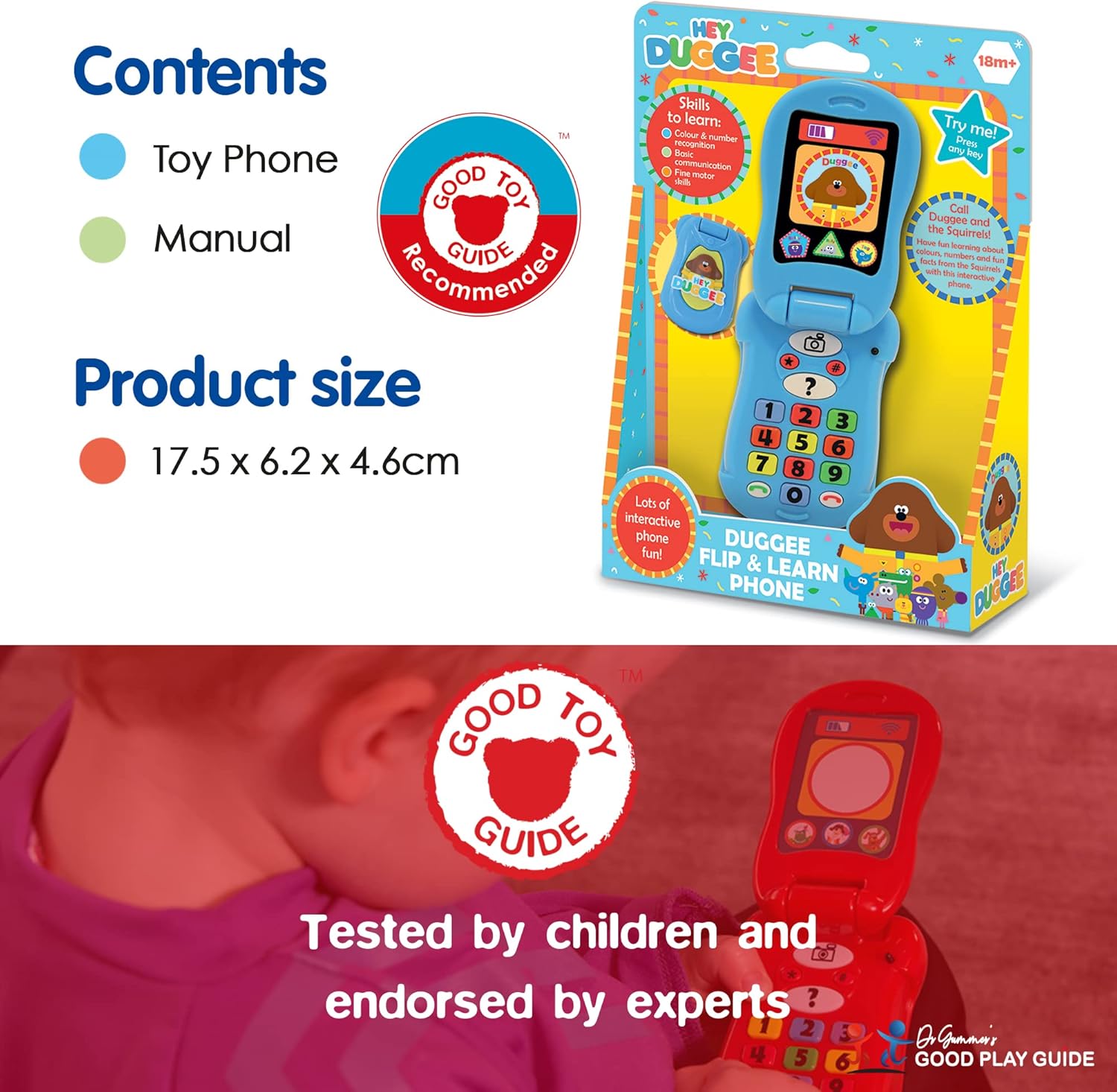 Hey Duggee Flip & Learn Toy Phone - Interactive Learning for Toddlers 18M+ 6