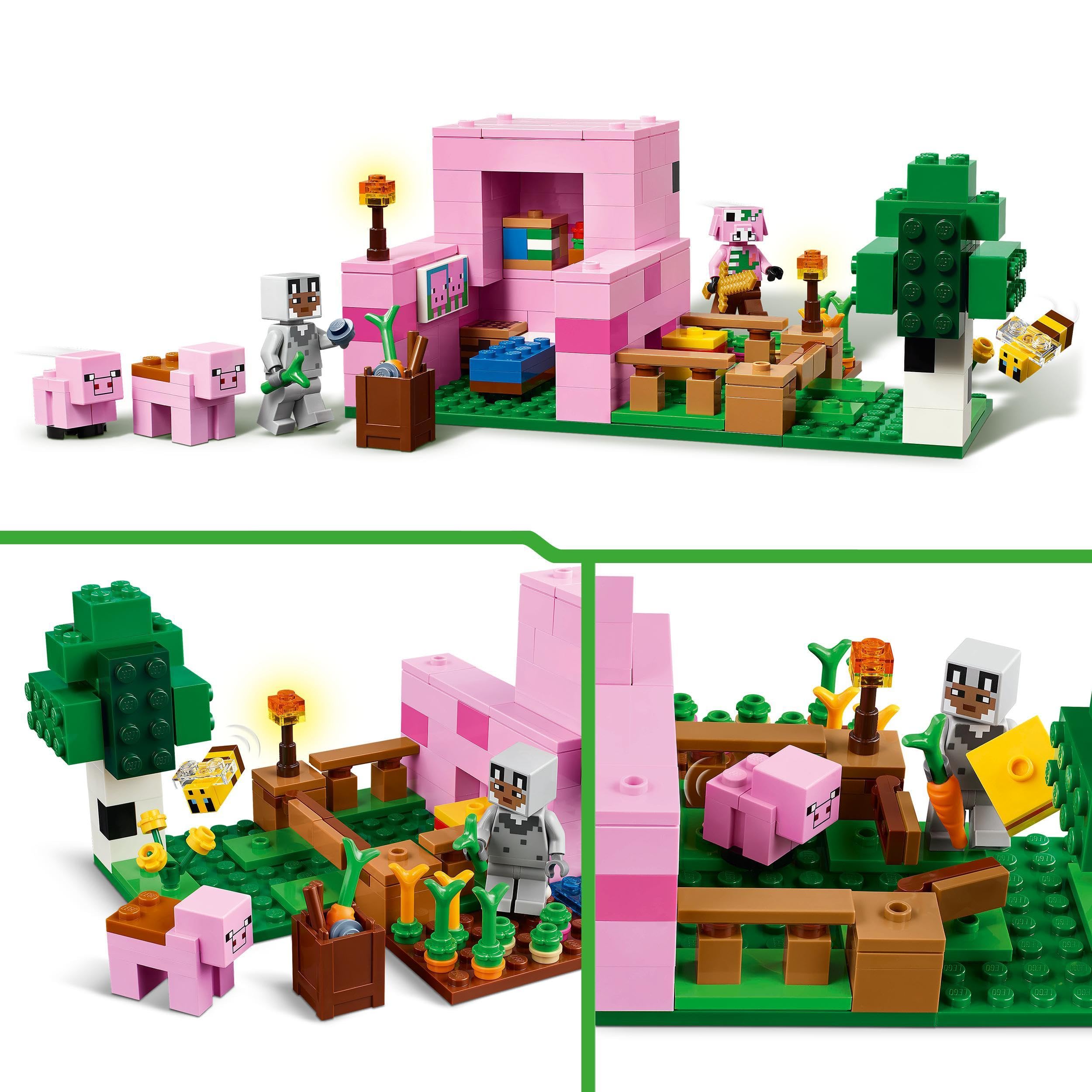 LEGO Minecraft The Baby Pig House Building Toy - 238-Piece Playset for Ages 7+ 3