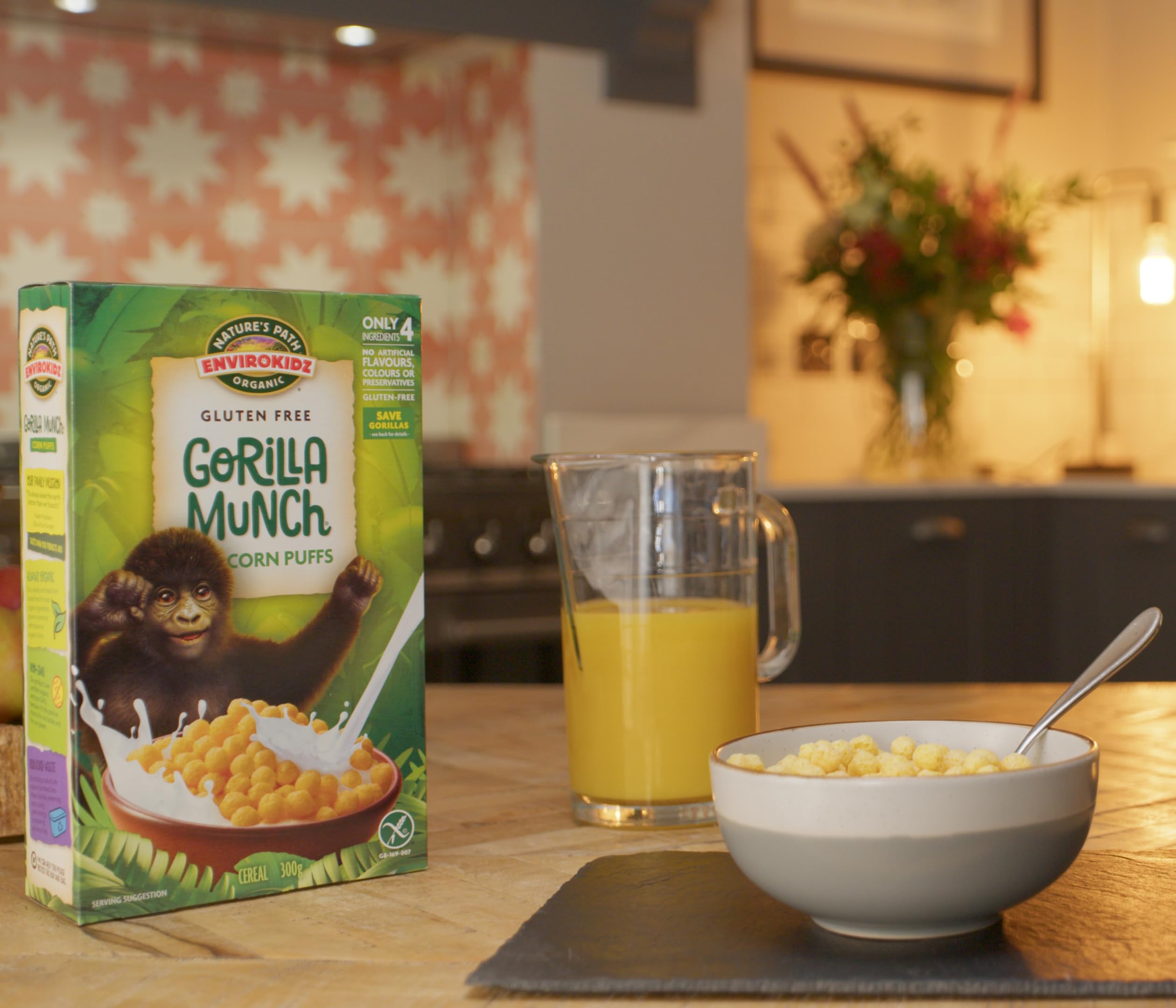 Nature's Path EnviroKidz Gorilla Munch Organic Gluten Free Corn Puffs Cereal 6