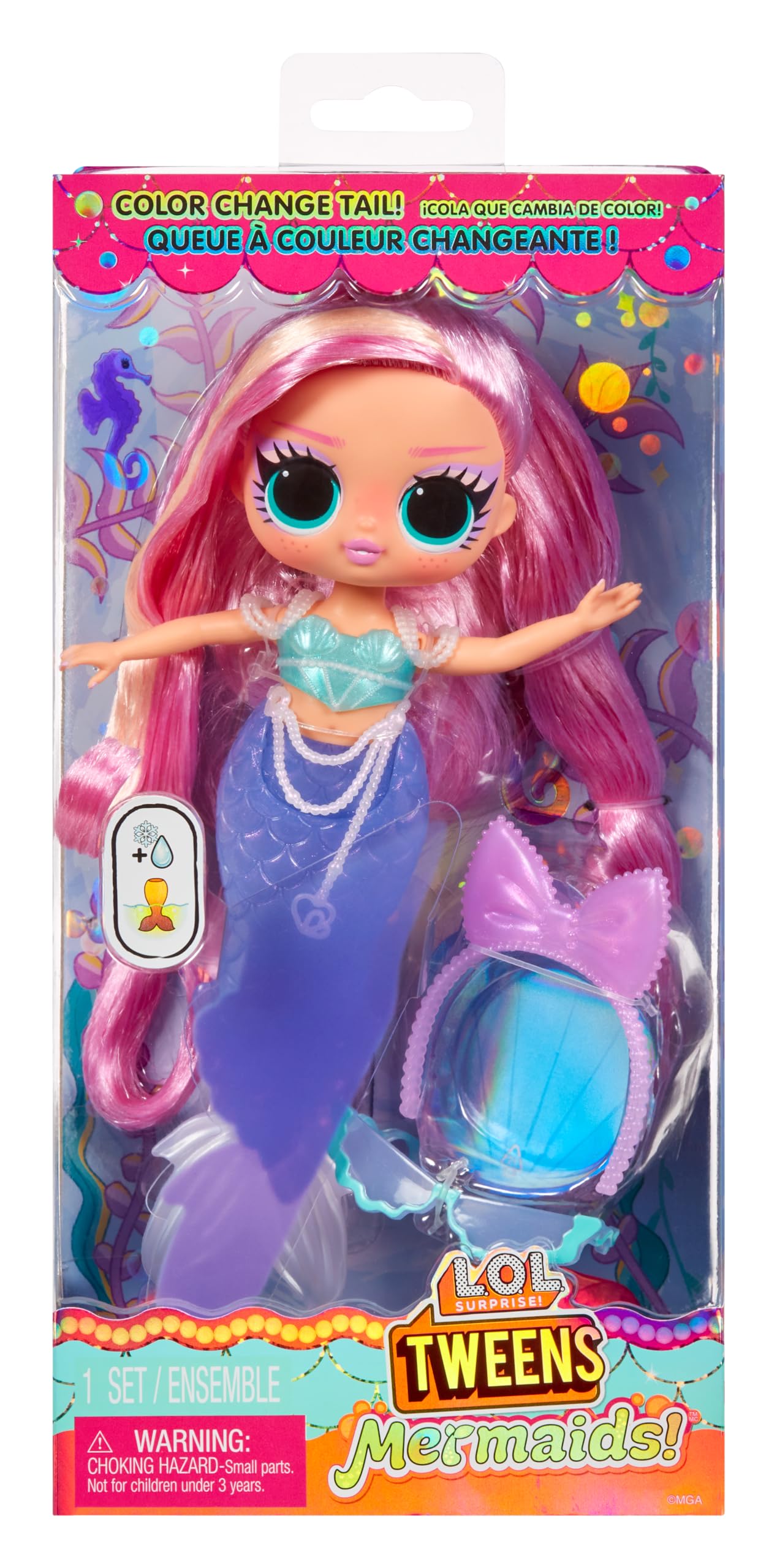 L.O.L. Surprise! Tweens Mermaid Lola Waves - Colour Changing Tail Fashion Doll with Movable Fin & Accessories 8