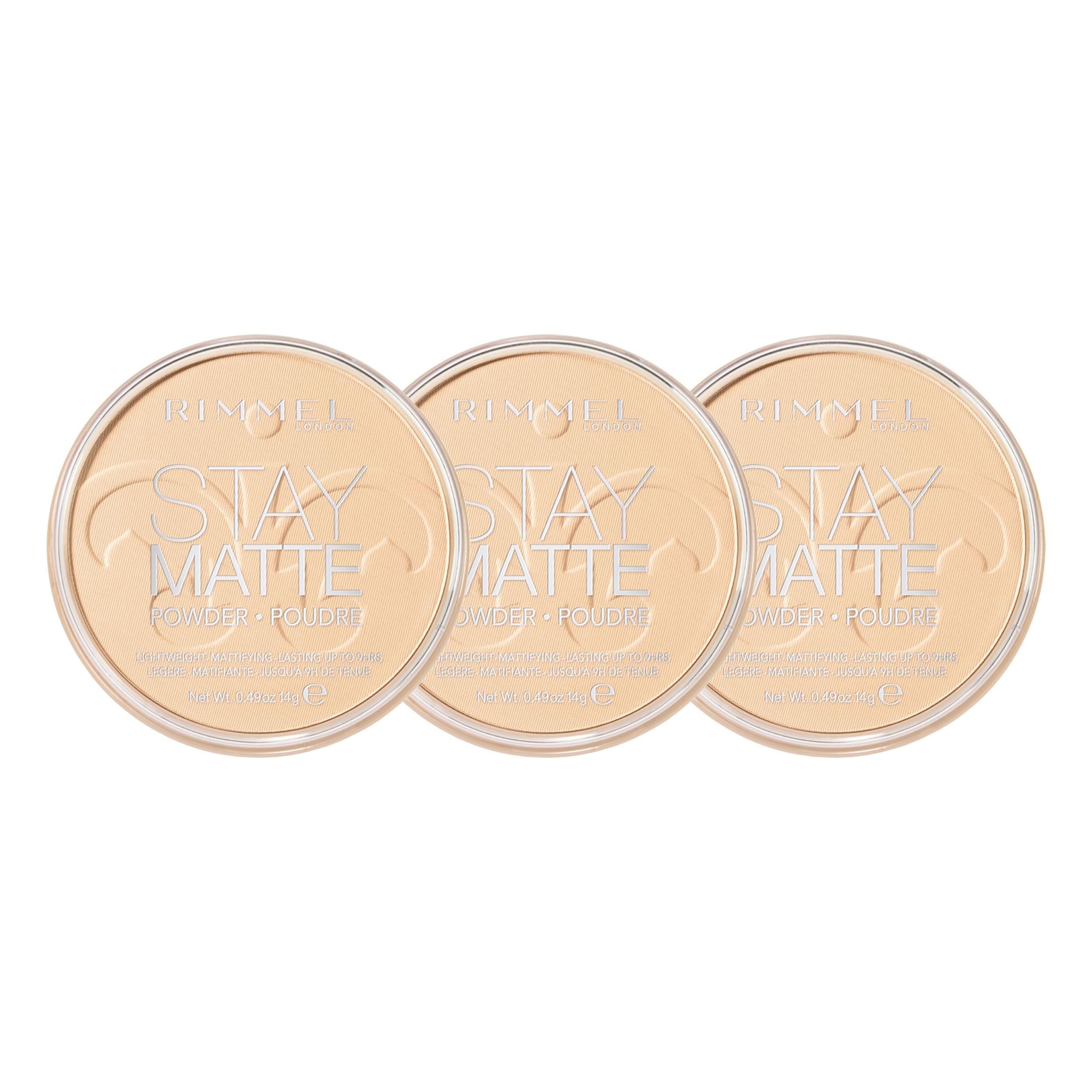 Rimmel Stay Matte Pressed Powder Transparent 3-Pack - Long-Lasting Shine Control for Flawless Complexion