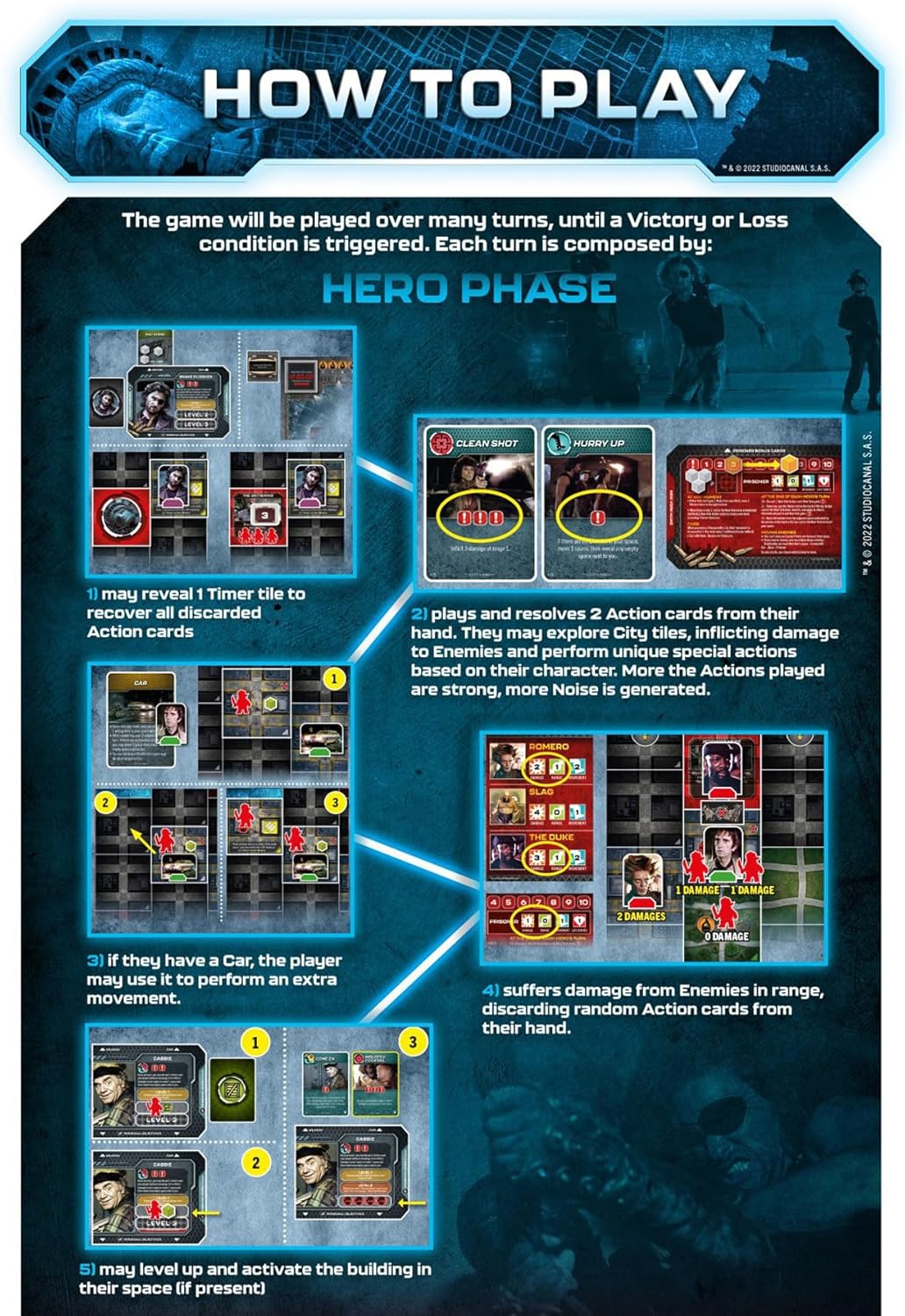 Pendragon Studios Escape from New York: The Board Game - Hero Strategy Board Game 7